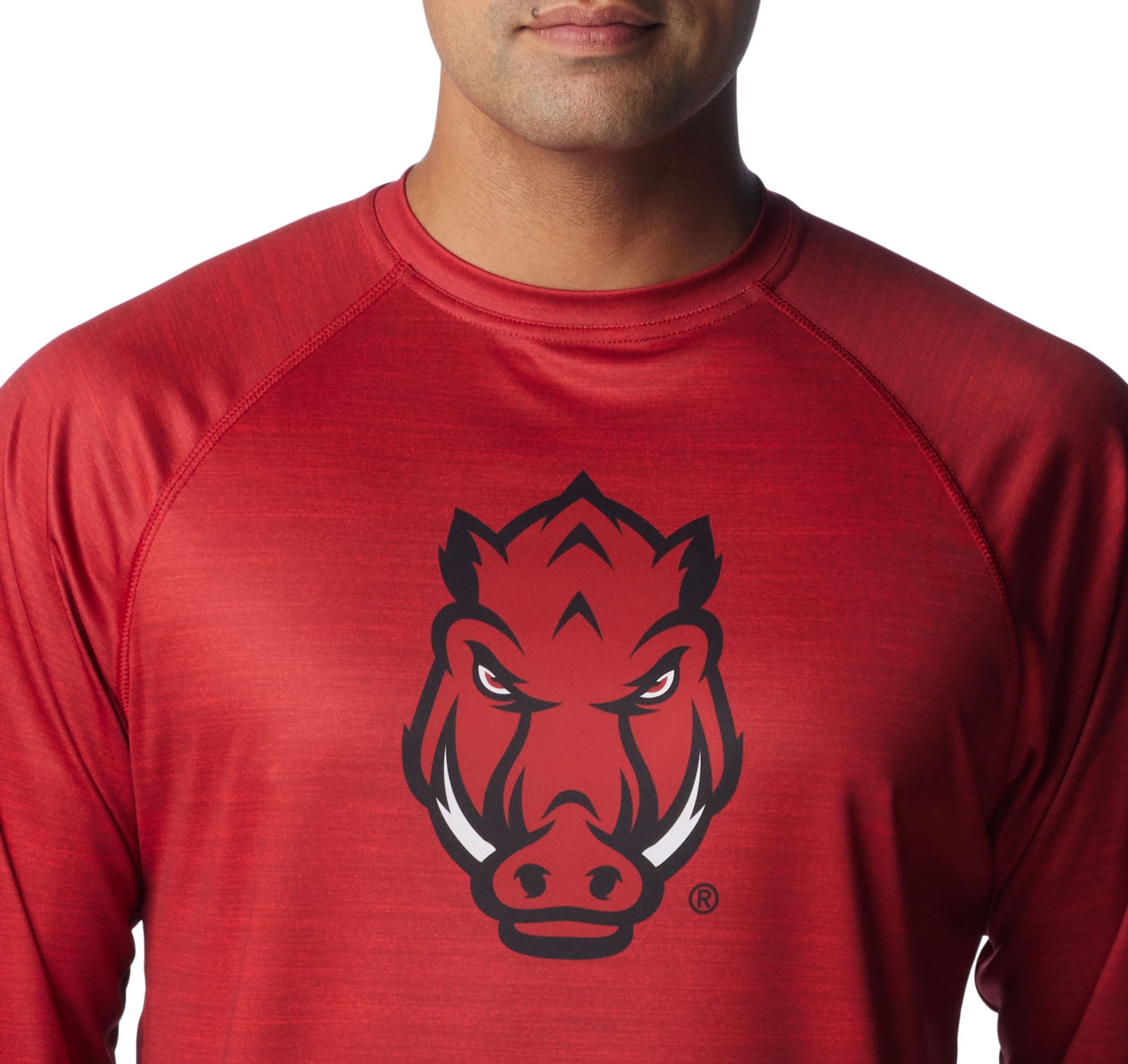 Columbia Men's Arkansas Razorbacks Cardinal Heathered Terminal Tackle Long Sleeve T-Shirt product image