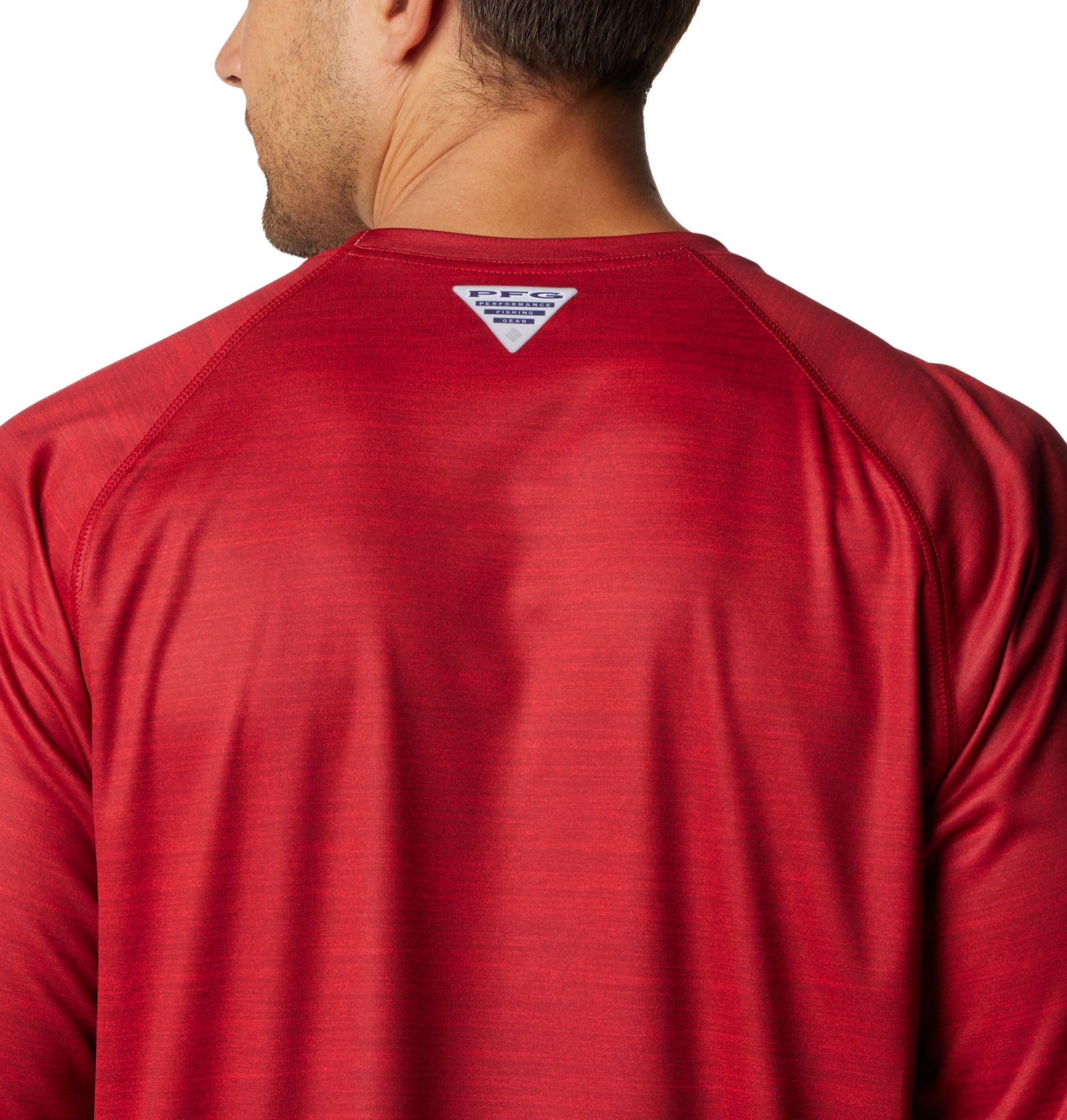 Columbia Men's Oklahoma Sooners Red Velvet Heather Terminal Tackle Long Sleeve Shirt product image