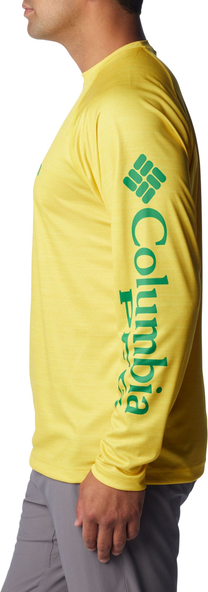 Dick's Sporting Goods Columbia Men's Oregon Ducks Yellow Terminal Tackle  Long Sleeve Shirt