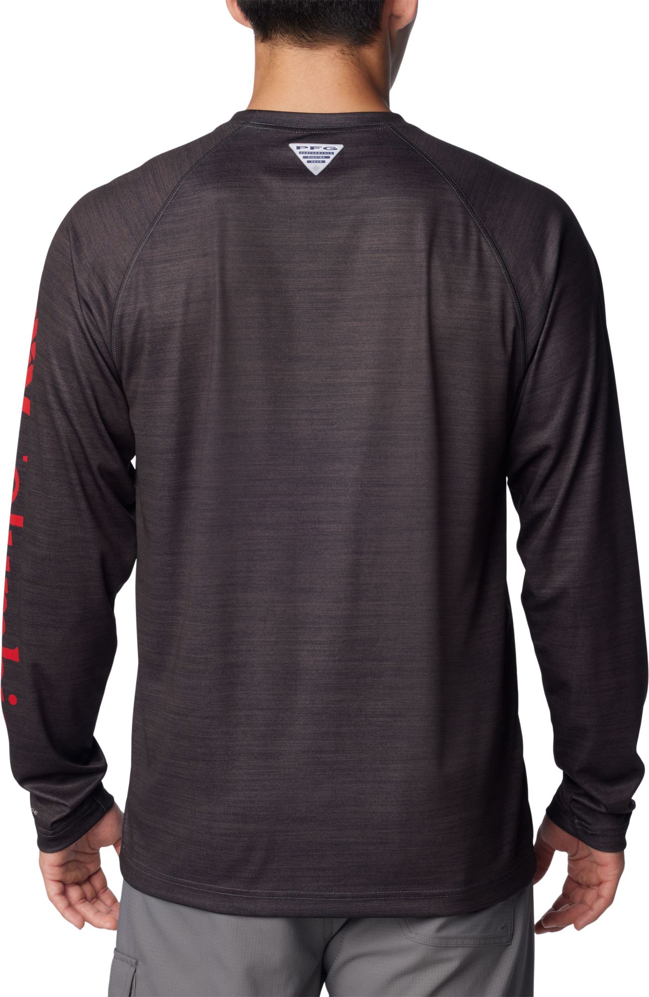 Columbia Men's Georgia Bulldogs Grey Heathered Terminal Tackle Long Sleeve T-Shirt product image