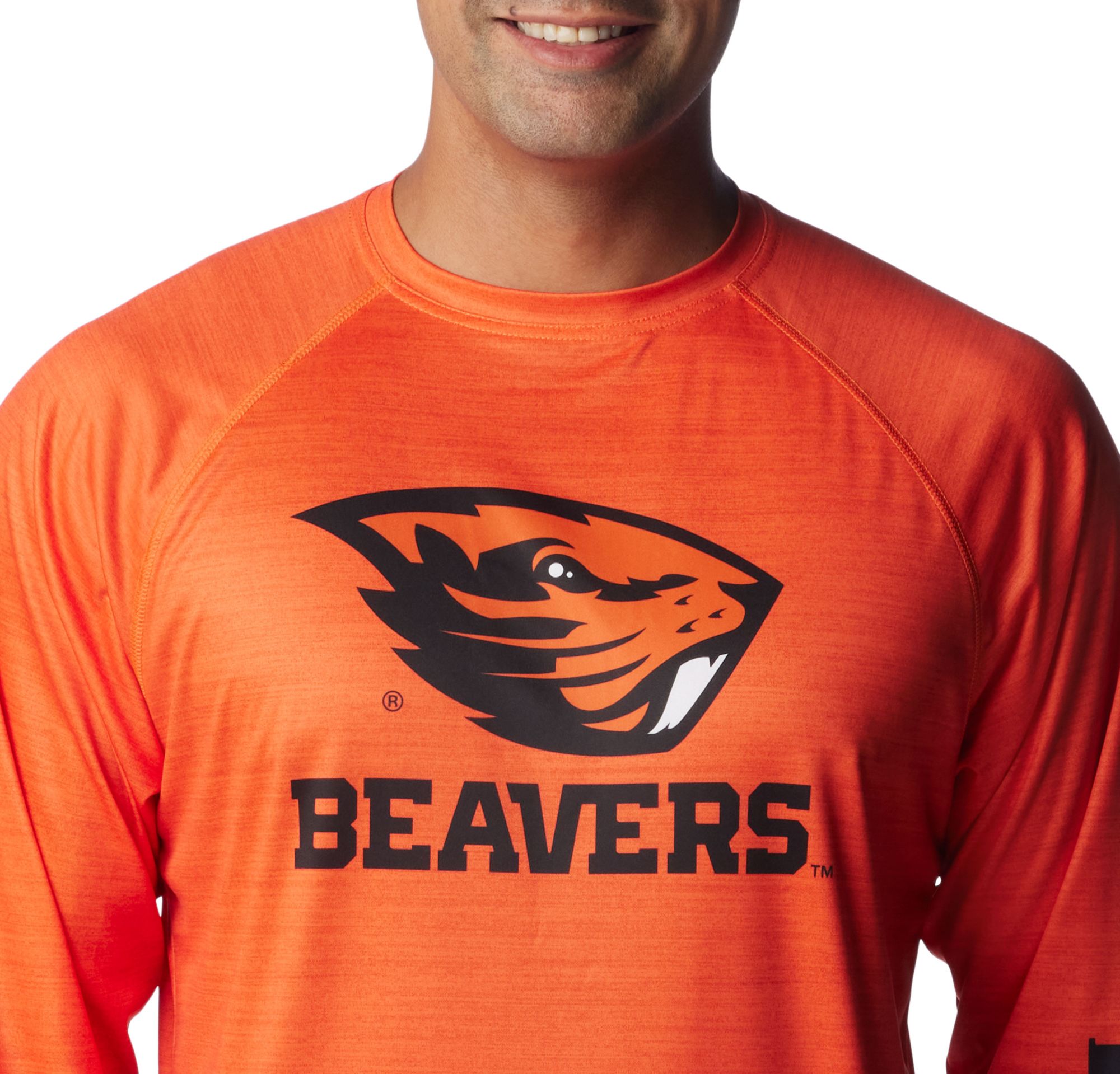 Columbia Men's Oregon State Beavers Orange Terminal Tackle Long Sleeve Shirt