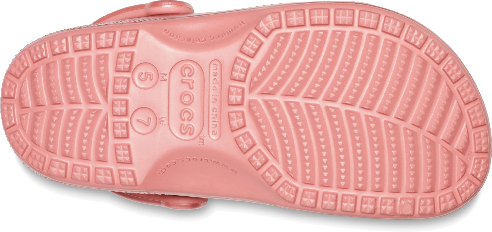 pink metallic crocs