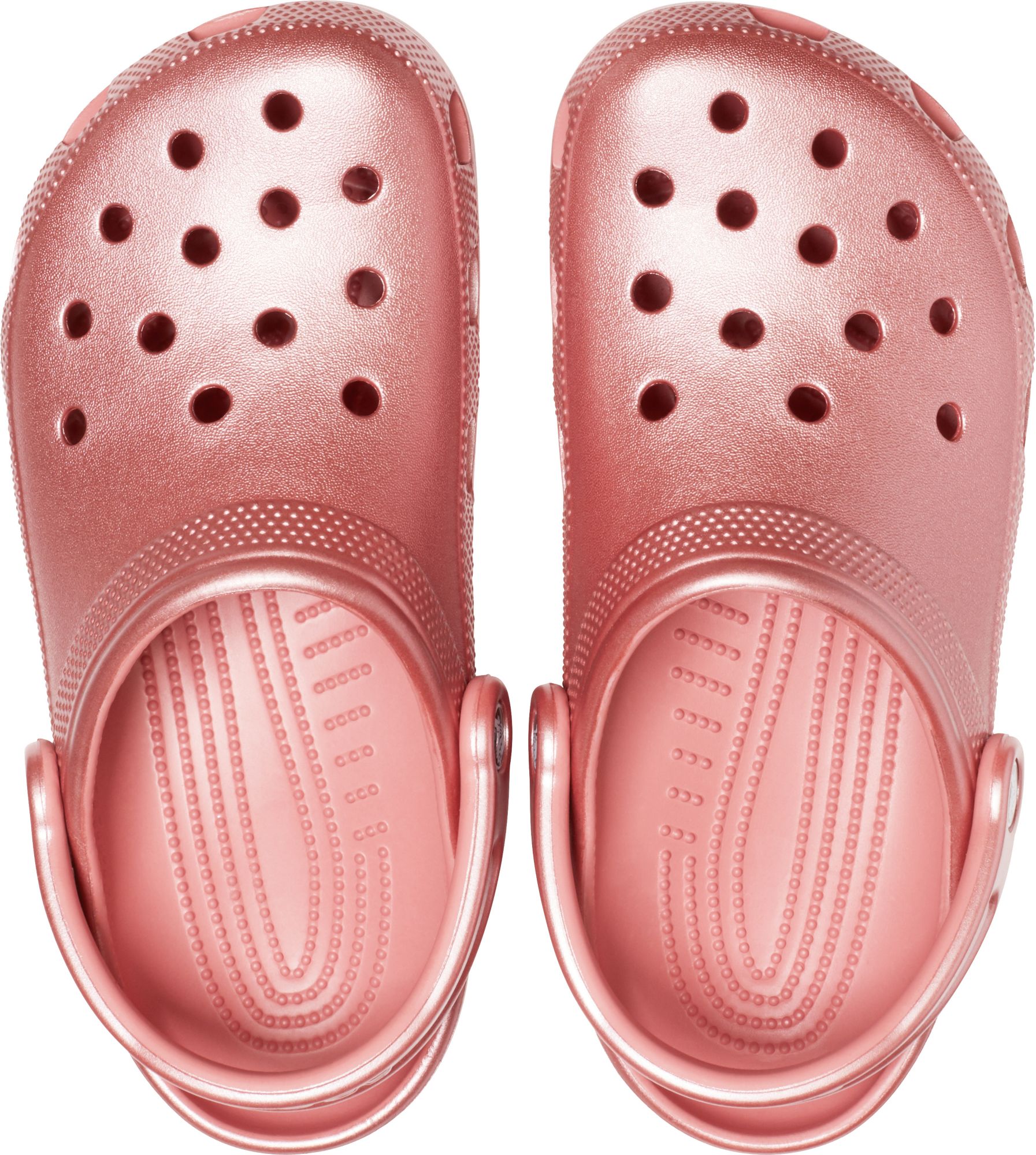 rose gold metallic crocs