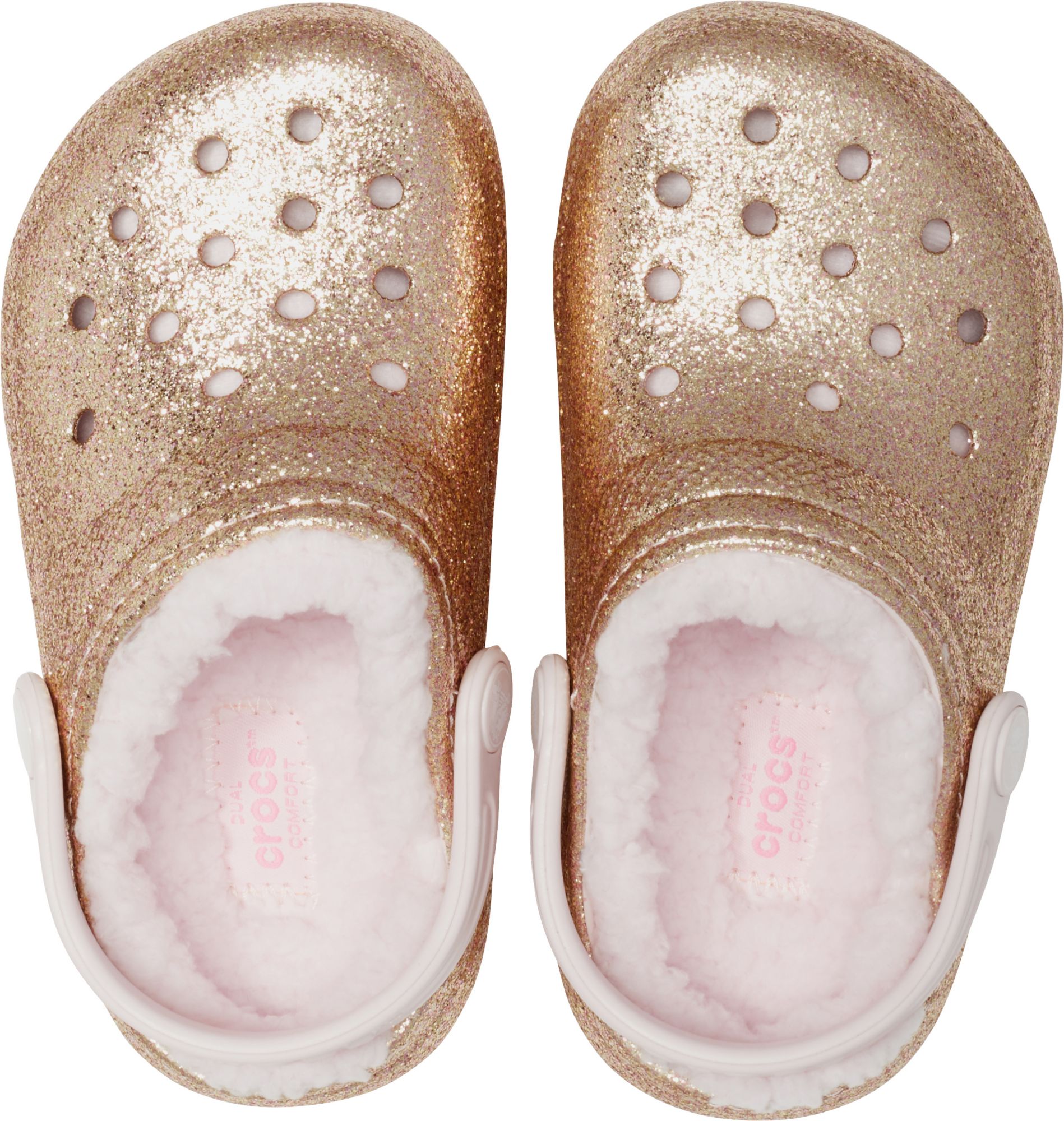 crocs classic glitter lined clog