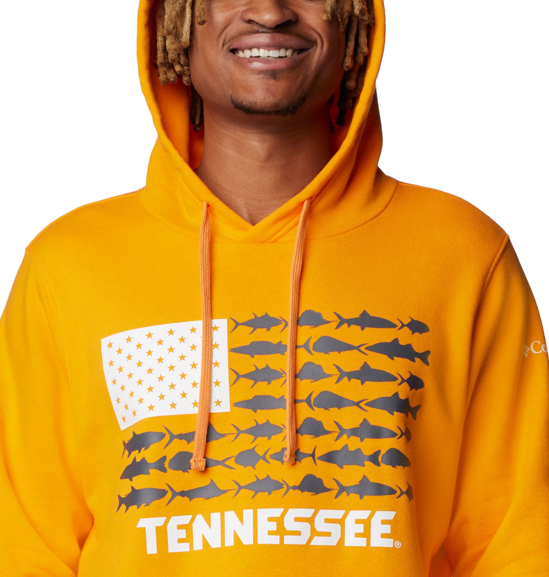 Columbia Men's Tennessee Volunteers Orange Fish Flag Pull Over Hoodie