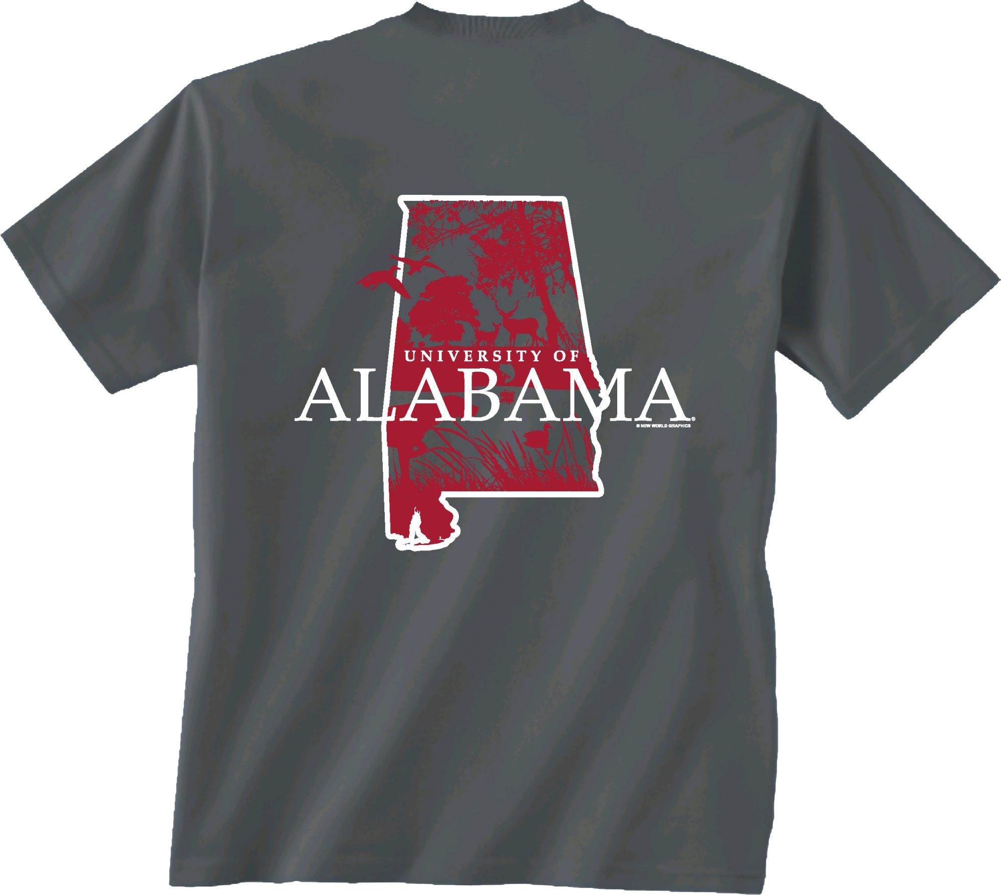 New World Graphics Men's Alabama Crimson Tide Grey State Sportsmen T-Shirt product image