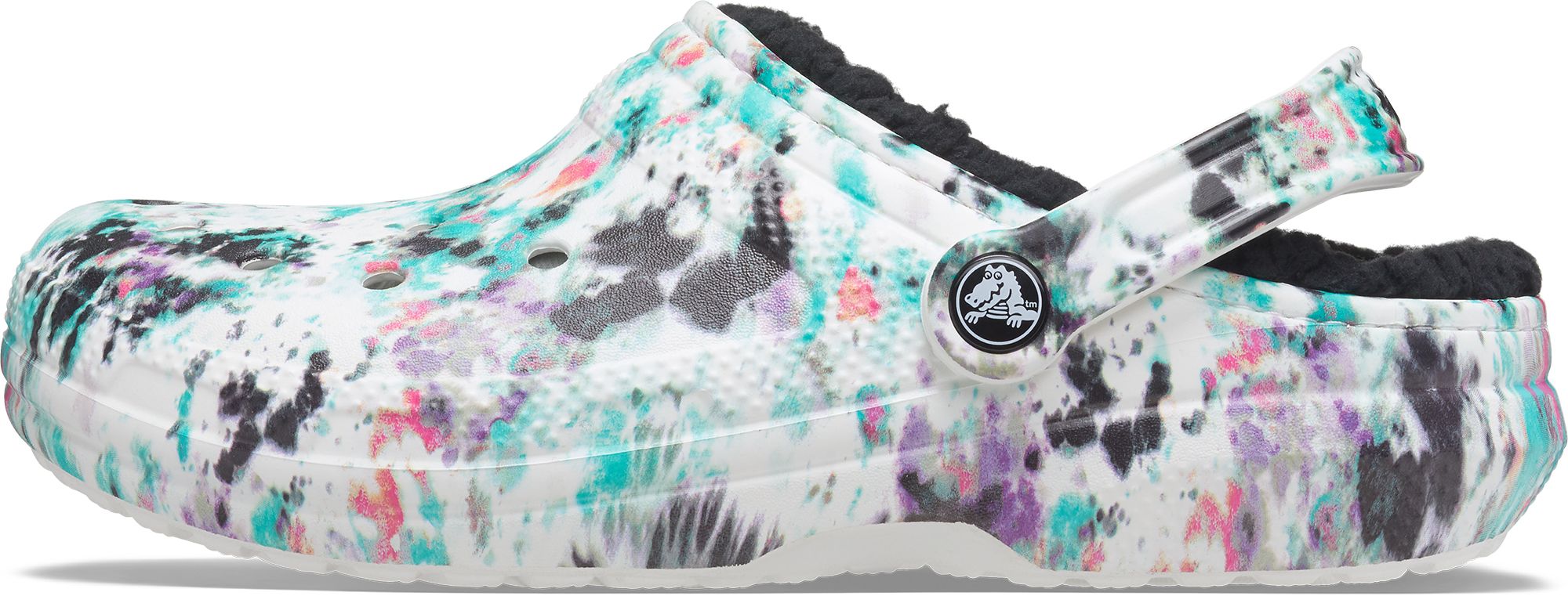 Crocs Adult Classic Fuzz-Lined Tie Dye Clogs product image
