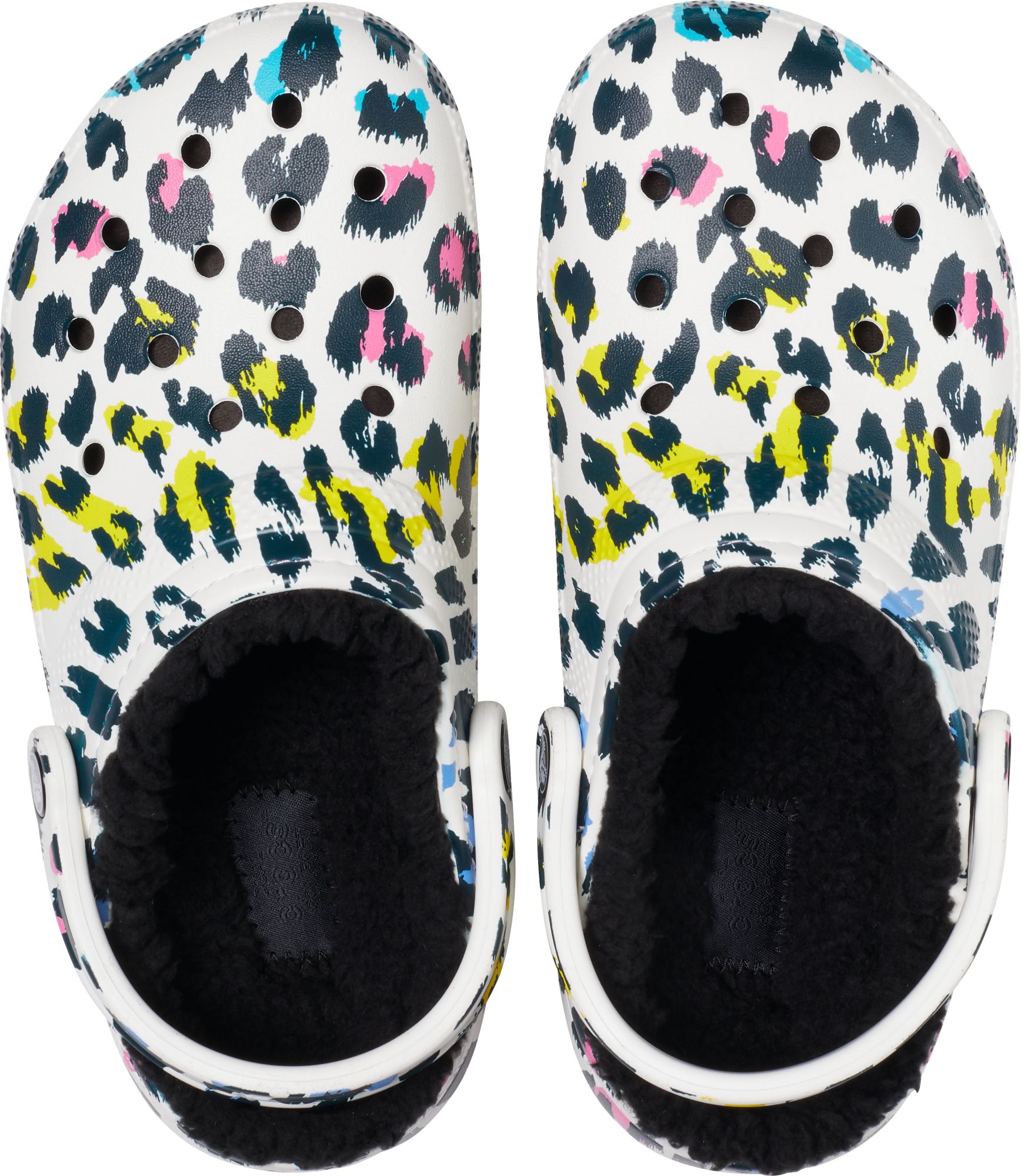 fuzzy cheetah crocs