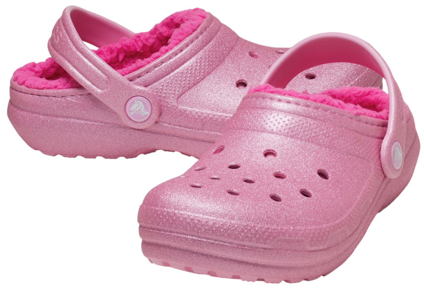 Crocs kids newest lined glitter clog