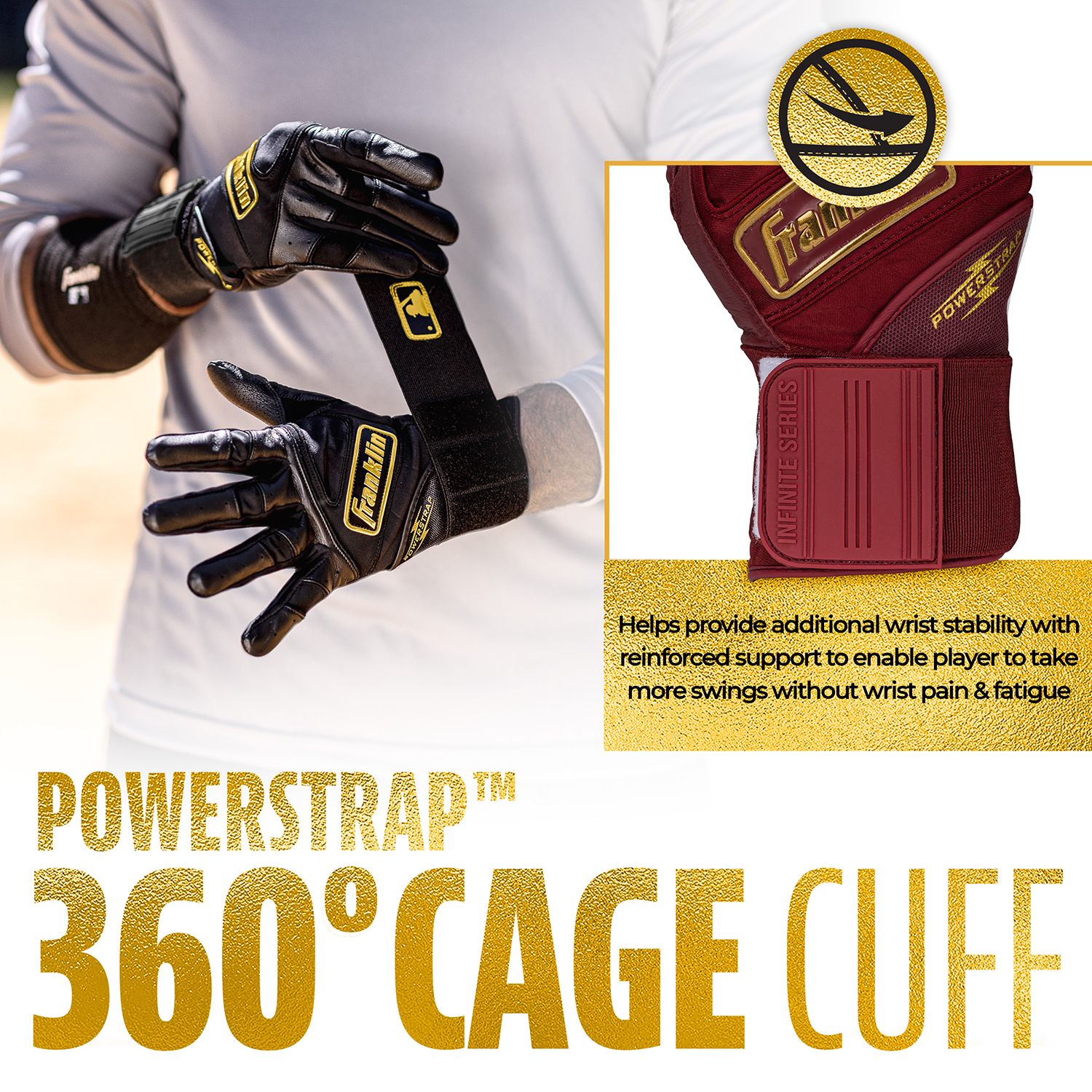 Franklin Adult Powerstrap Infinite Batting Gloves product image