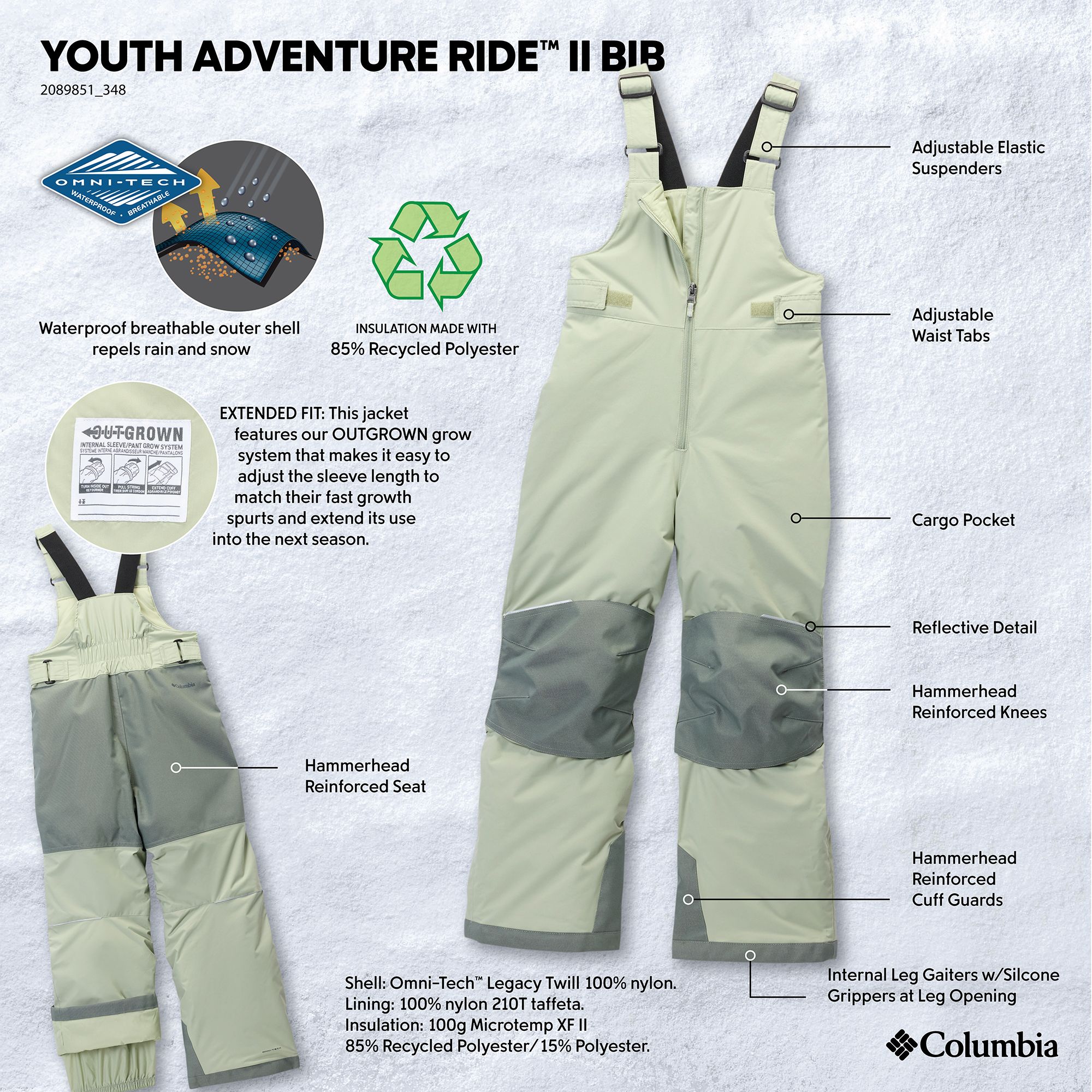 Columbia Boys' Adventure Ride II Bib product image
