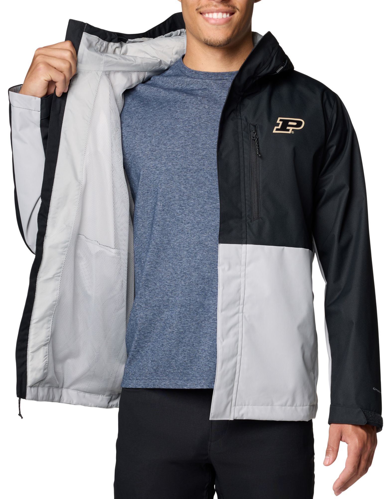 Columbia Men's Purdue Boilermakers Black/Grey Color Block Field Bound Jacket product image