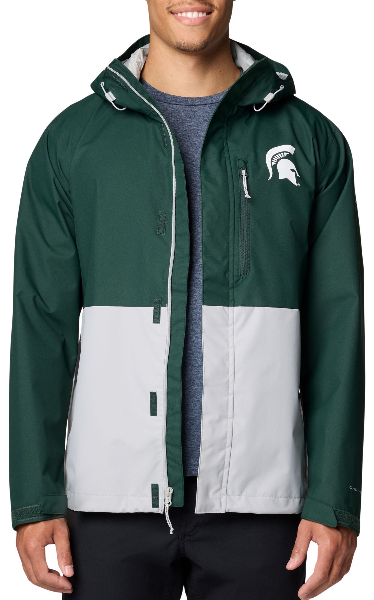 Columbia Men's Michigan State Spartans Green/Grey Color Block Field Bound Jacket product image