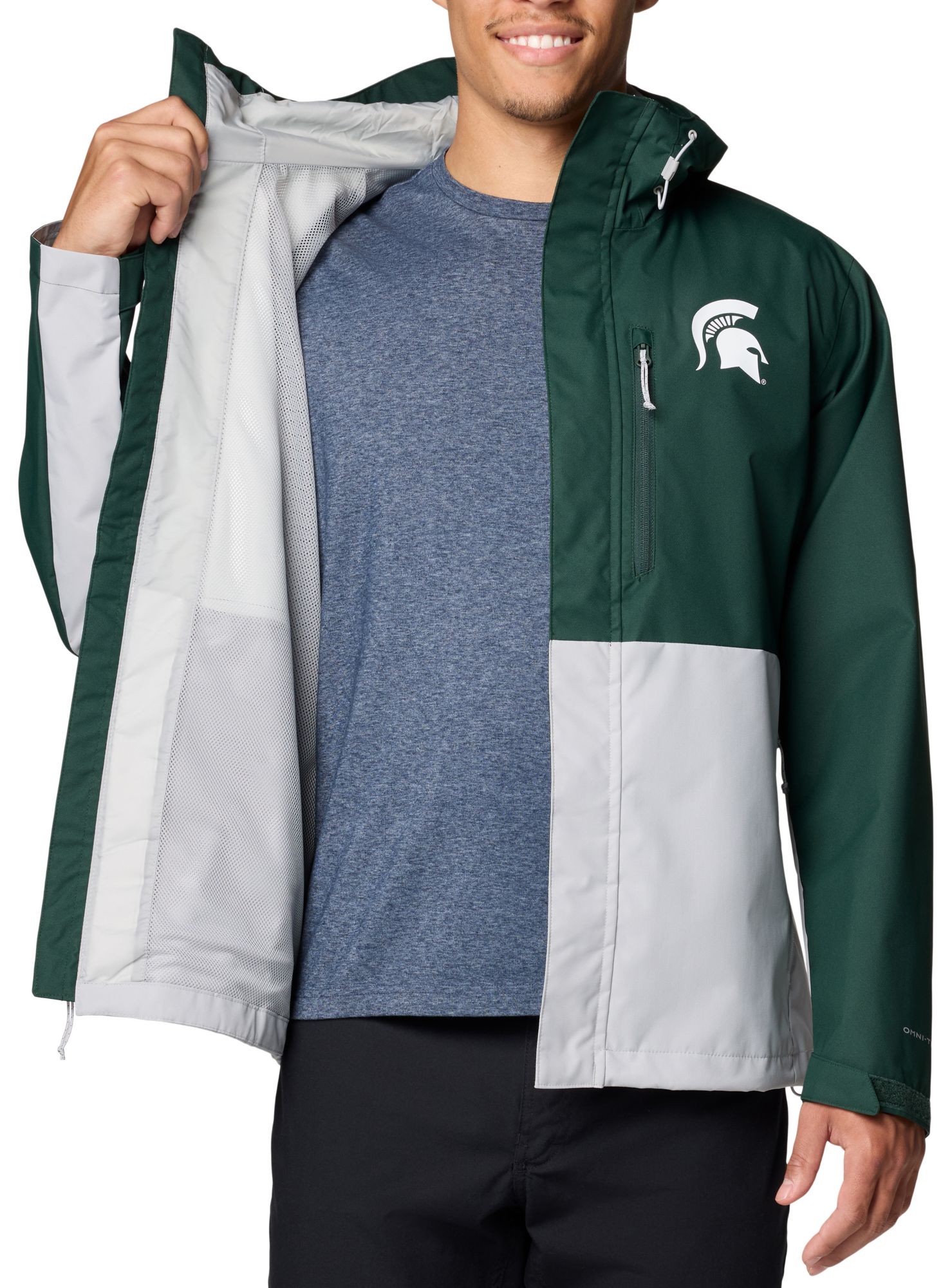 Columbia Men's Michigan State Spartans Green/Grey Color Block Field Bound Jacket product image