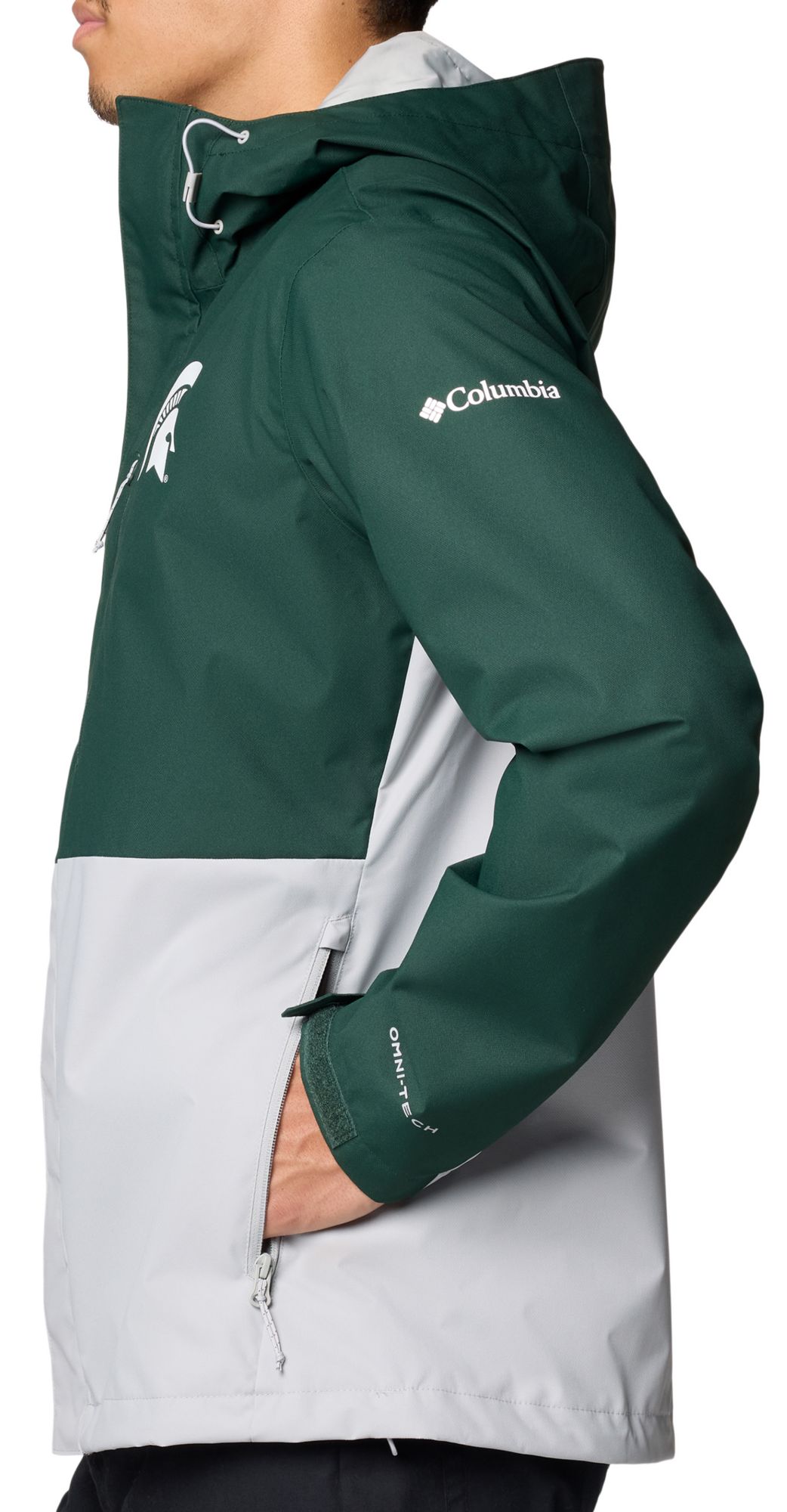 Columbia Men's Michigan State Spartans Green/Grey Color Block Field Bound Jacket product image