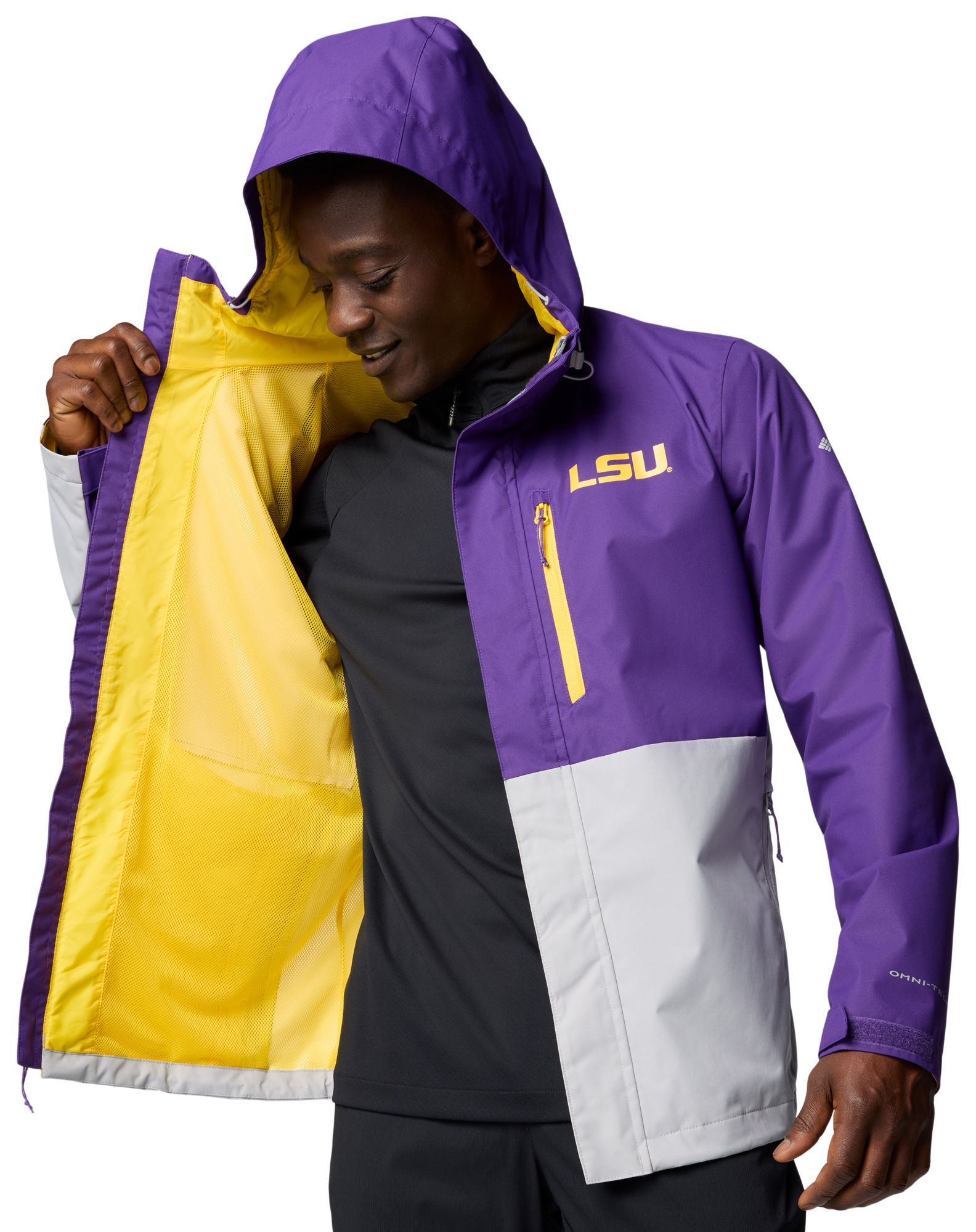 Columbia Men's LSU Tigers Purple/Grey Color Block Field Bound Jacket product image