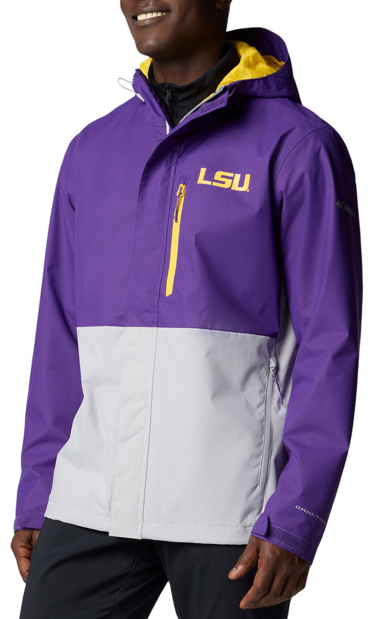 Columbia Men's LSU Tigers Purple/Grey Color Block Field Bound Jacket product image