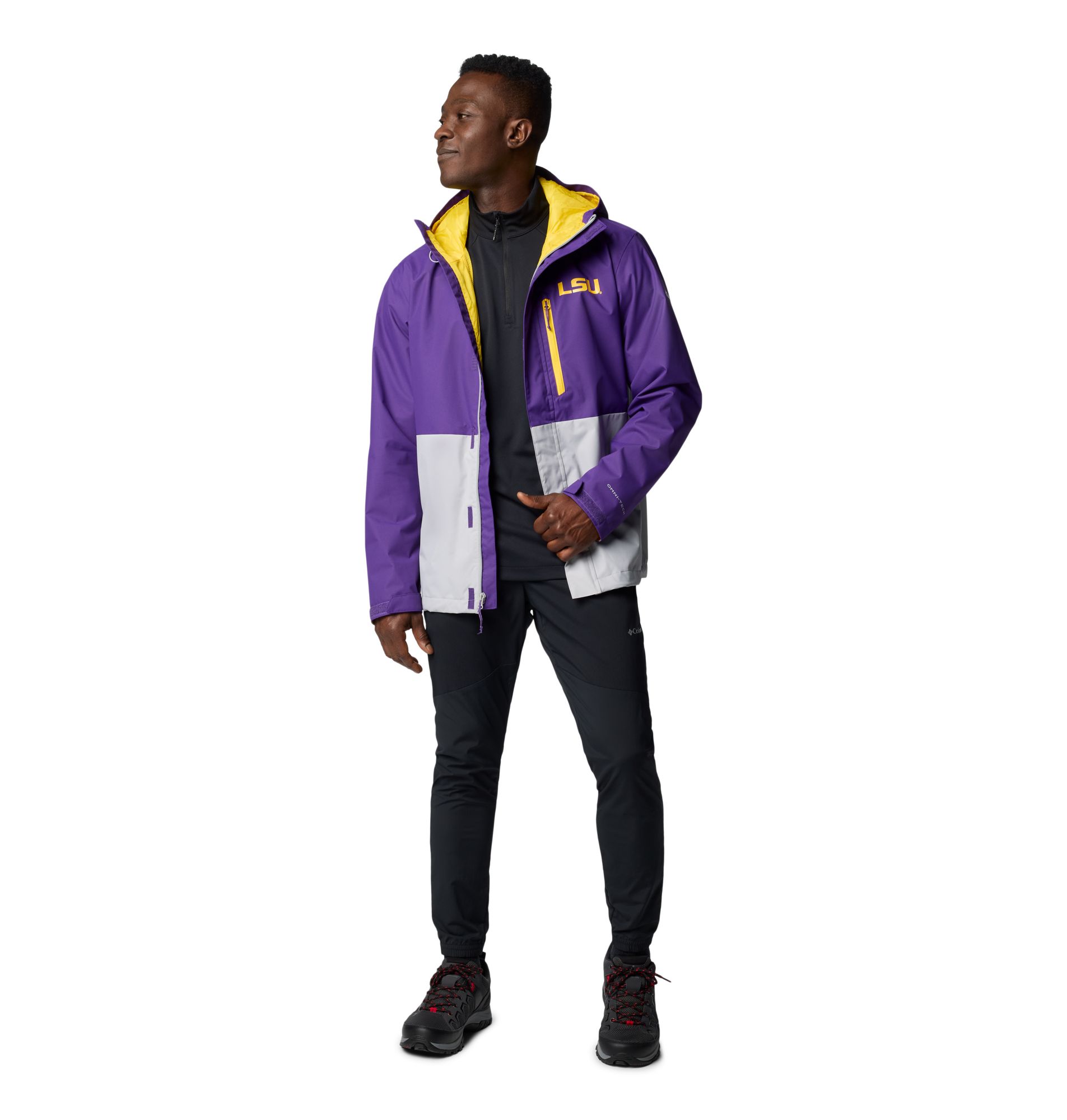 Columbia Men's LSU Tigers Purple/Grey Color Block Field Bound Jacket product image