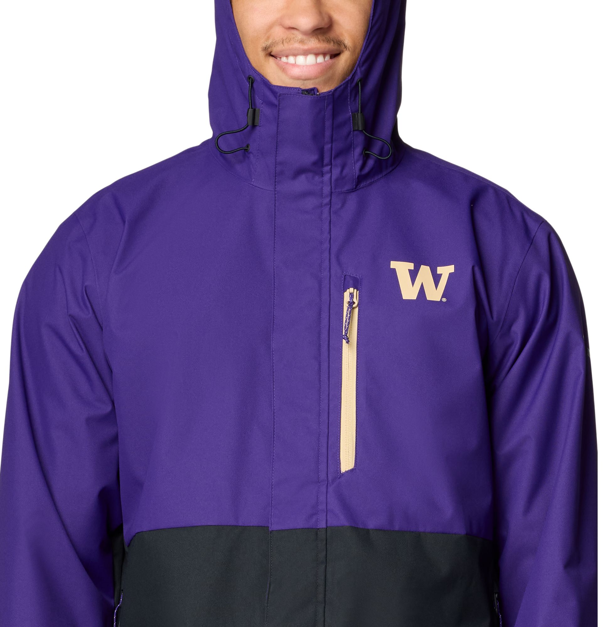 Columbia Men's Washington Huskies PURPLE/BLACK Color Block Field Bound Jacket product image