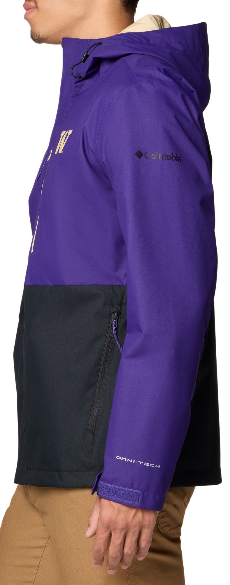 Columbia Men's Washington Huskies PURPLE/BLACK Color Block Field Bound Jacket product image