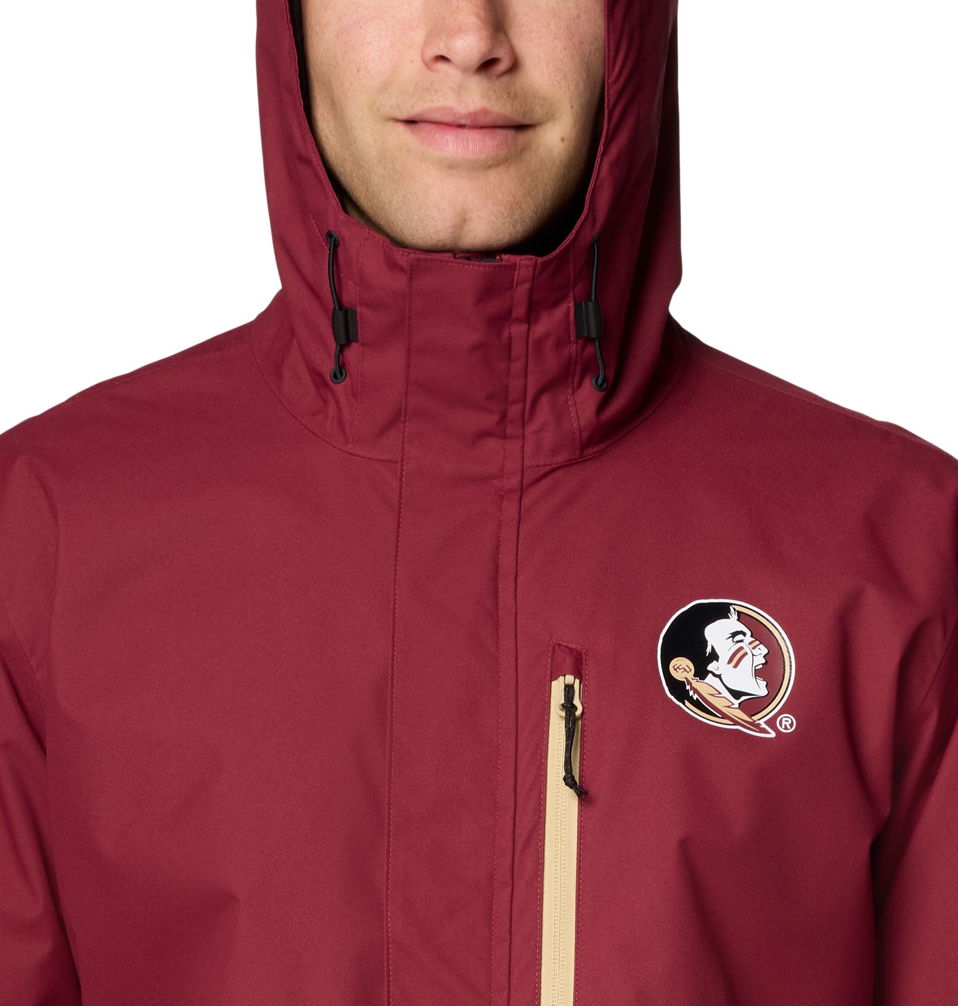 Columbia Men's Florida State Seminoles Maroon/Black Color Block Field Bound Jacket product image