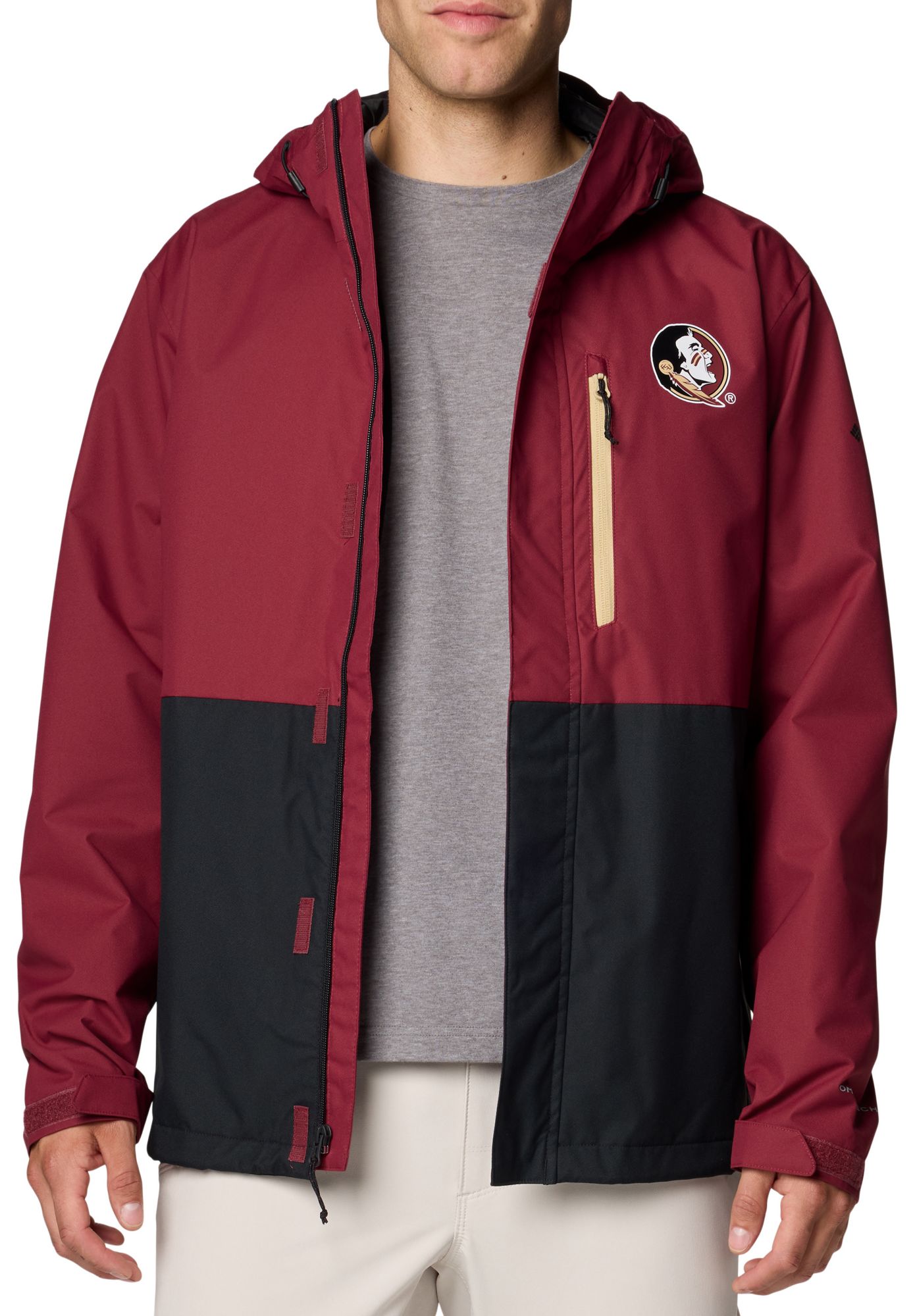 Columbia Men's Florida State Seminoles Maroon/Black Color Block Field Bound Jacket product image