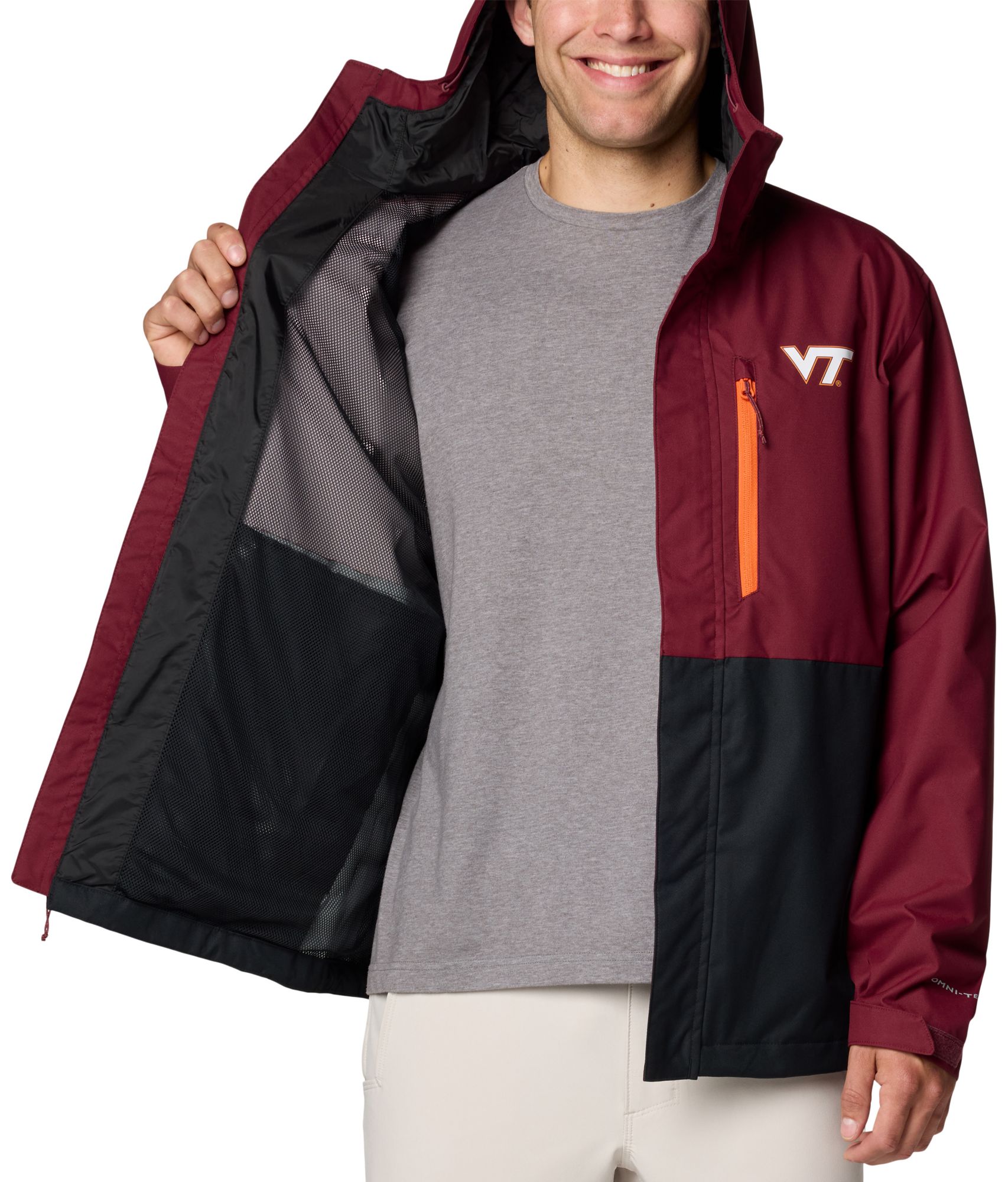 Columbia Men's Virginia Tech Hokies Maroon/Black Color Block Field Bound Jacket product image