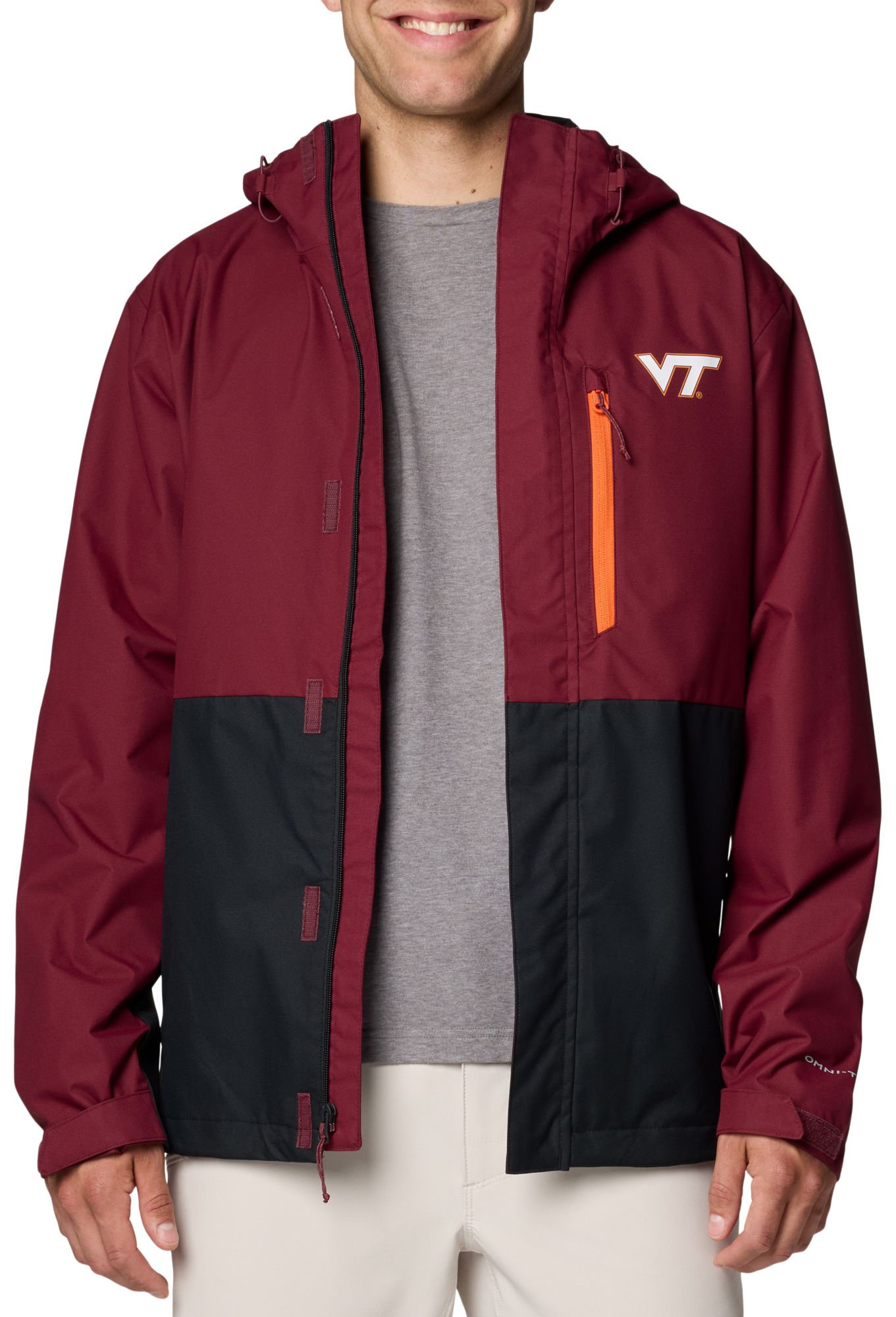 Columbia Men's Virginia Tech Hokies Maroon/Black Color Block Field Bound Jacket product image