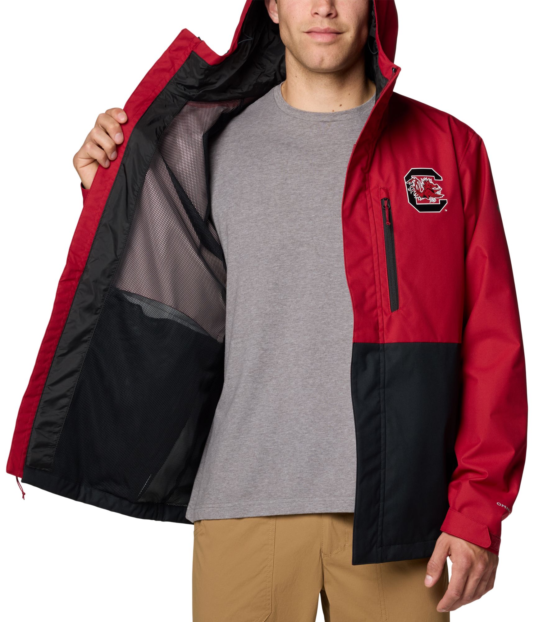 Columbia Men's South Carolina Gamecocks Red/Black Color Block Field Bound Jacket product image