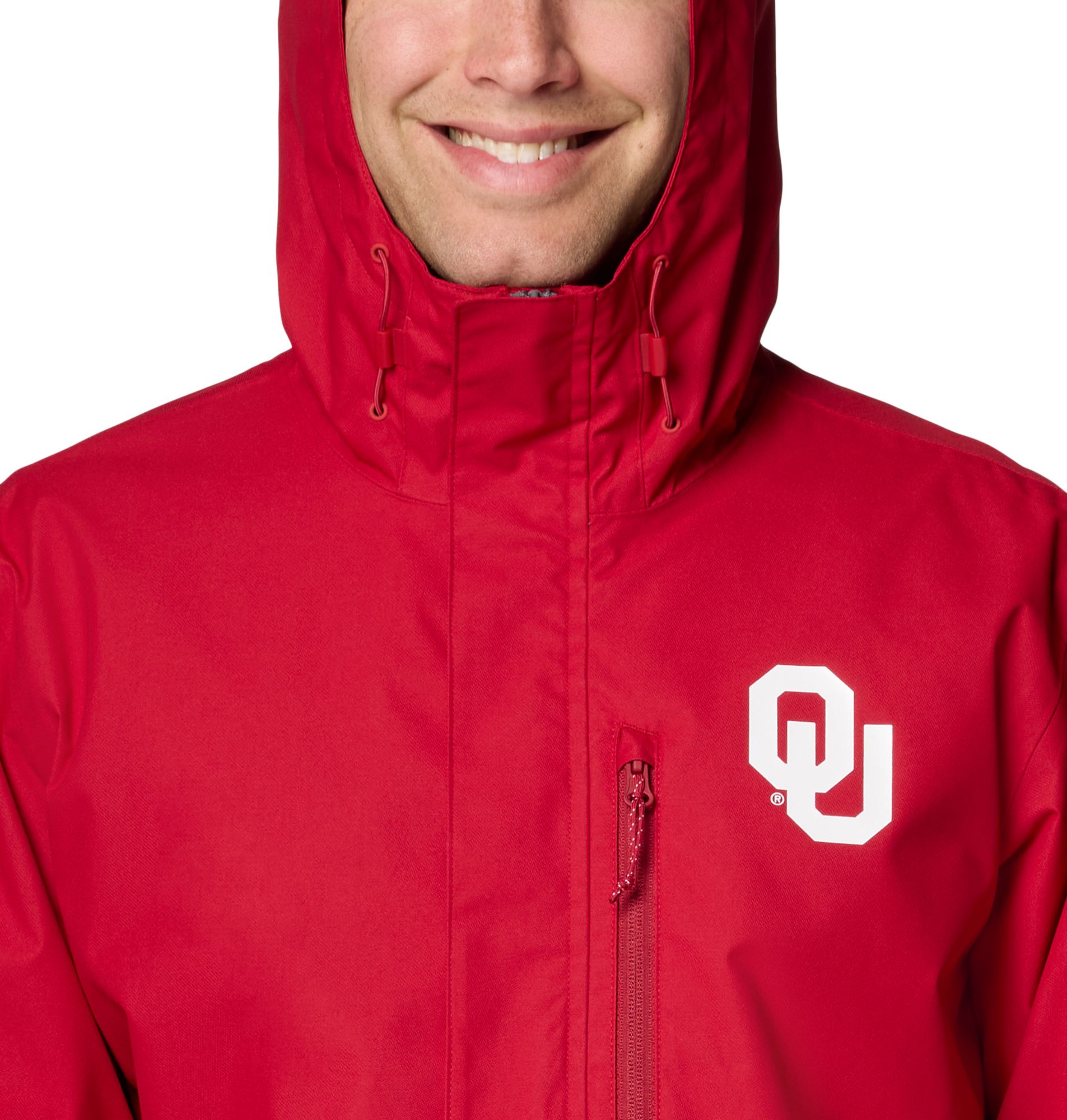 Columbia Men's Oklahoma Sooners RED/GREY Color Block Field Bound Jacket product image