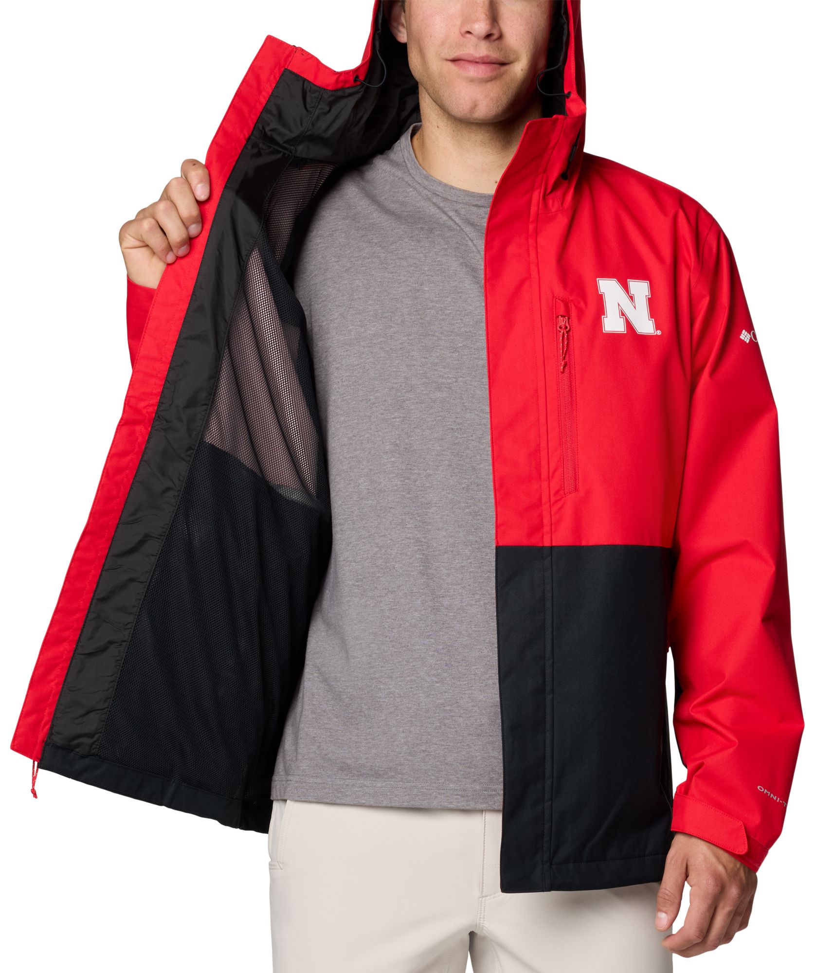 Columbia Men's Nebraska Cornhuskers Red/Black Color Block Field Bound Jacket product image