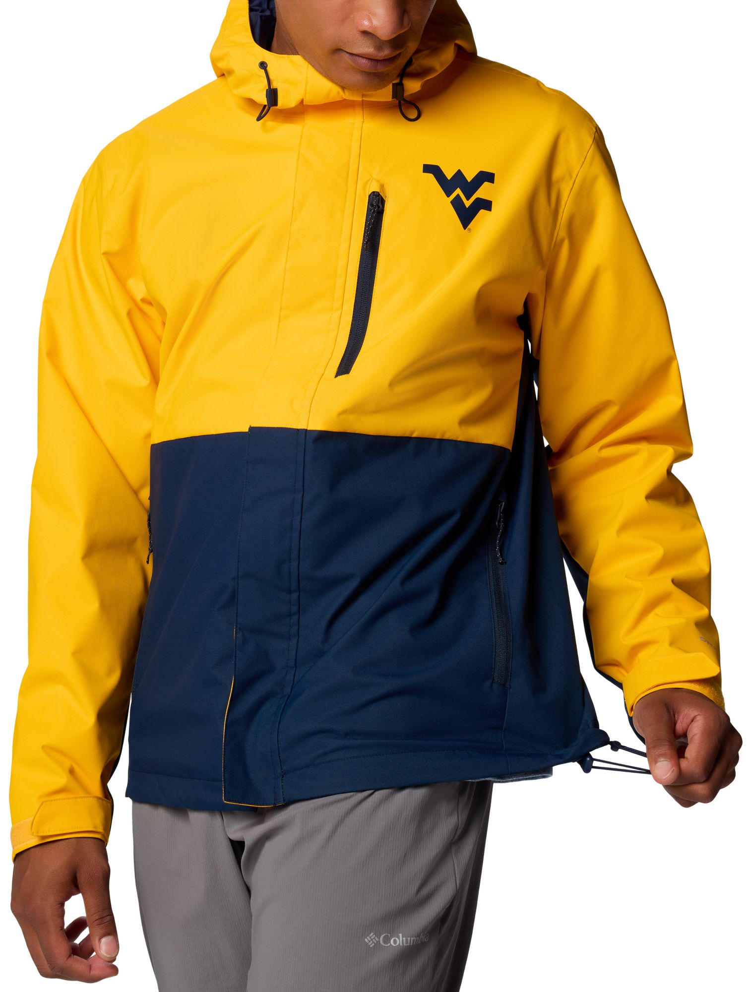 Columbia Men's West Virginia Mountaineers Gold/Navy Color Block Field Bound Jacket product image