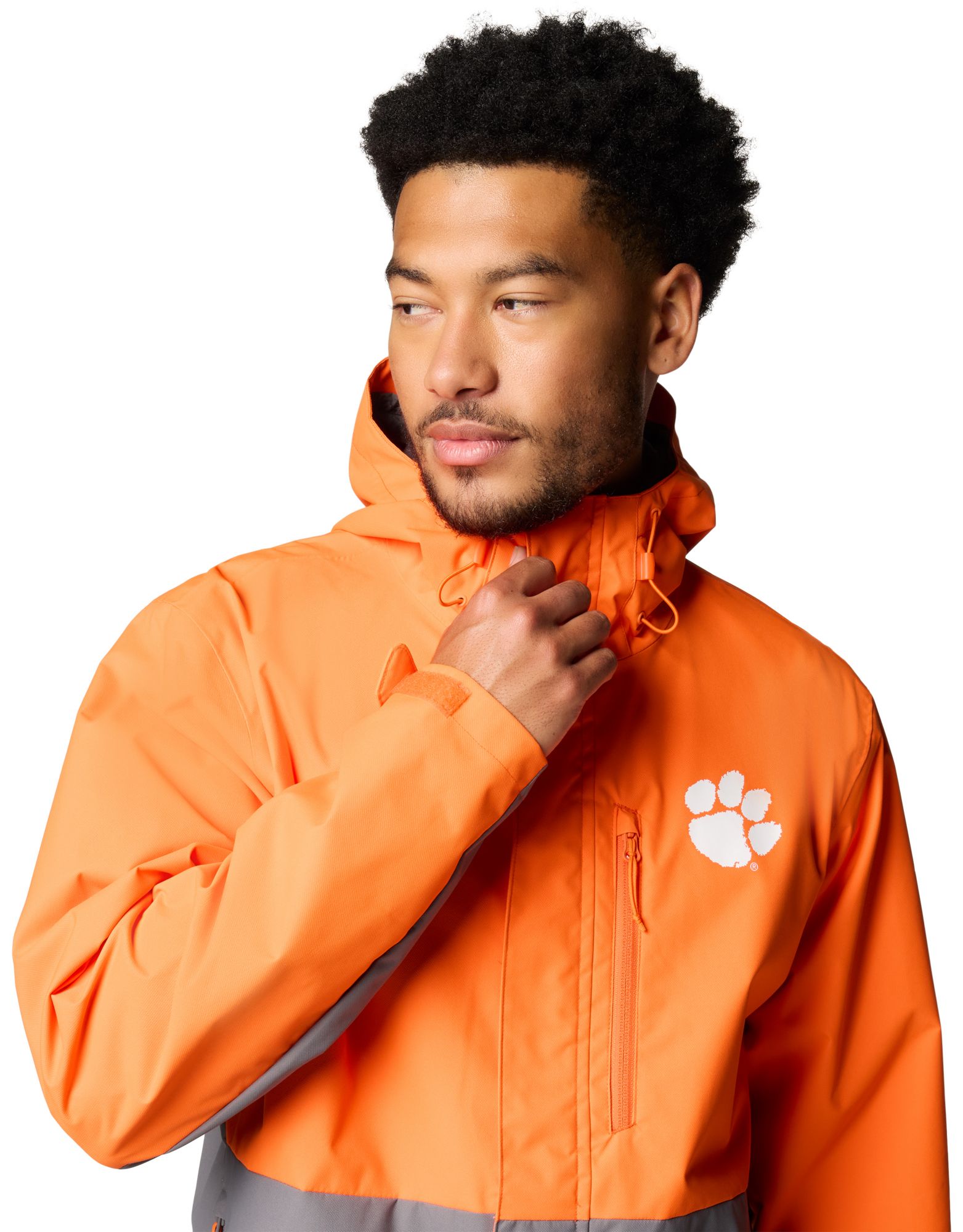 Columbia Men's Clemson Tigers Orange/Grey Color Block Field Bound Jacket product image