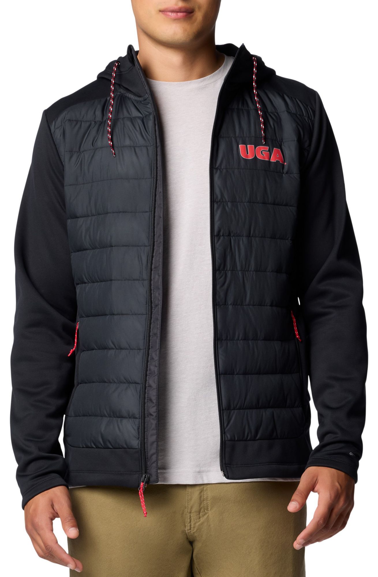 Columbia Men's Georgia Bulldogs Black Hybrid Full-Zip Jacket product image