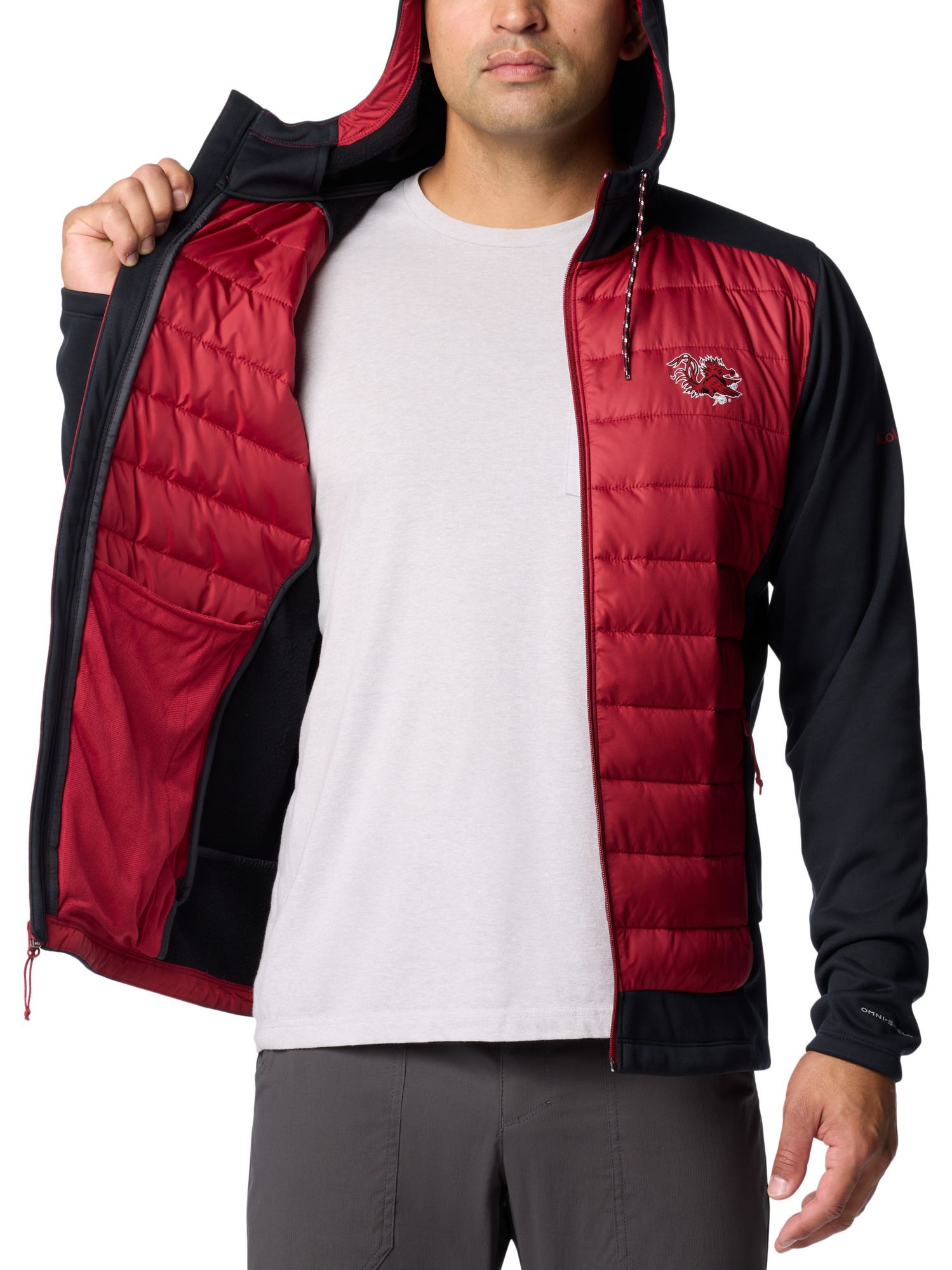 Columbia Men's South Carolina Gamecocks Black Hybrid Full-Zip Jacket product image