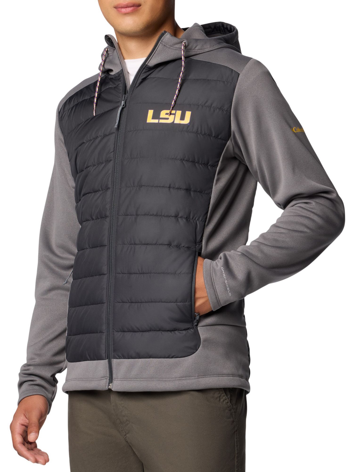 Columbia Men's LSU Tigers City Grey Hybrid Full-Zip Jacket product image