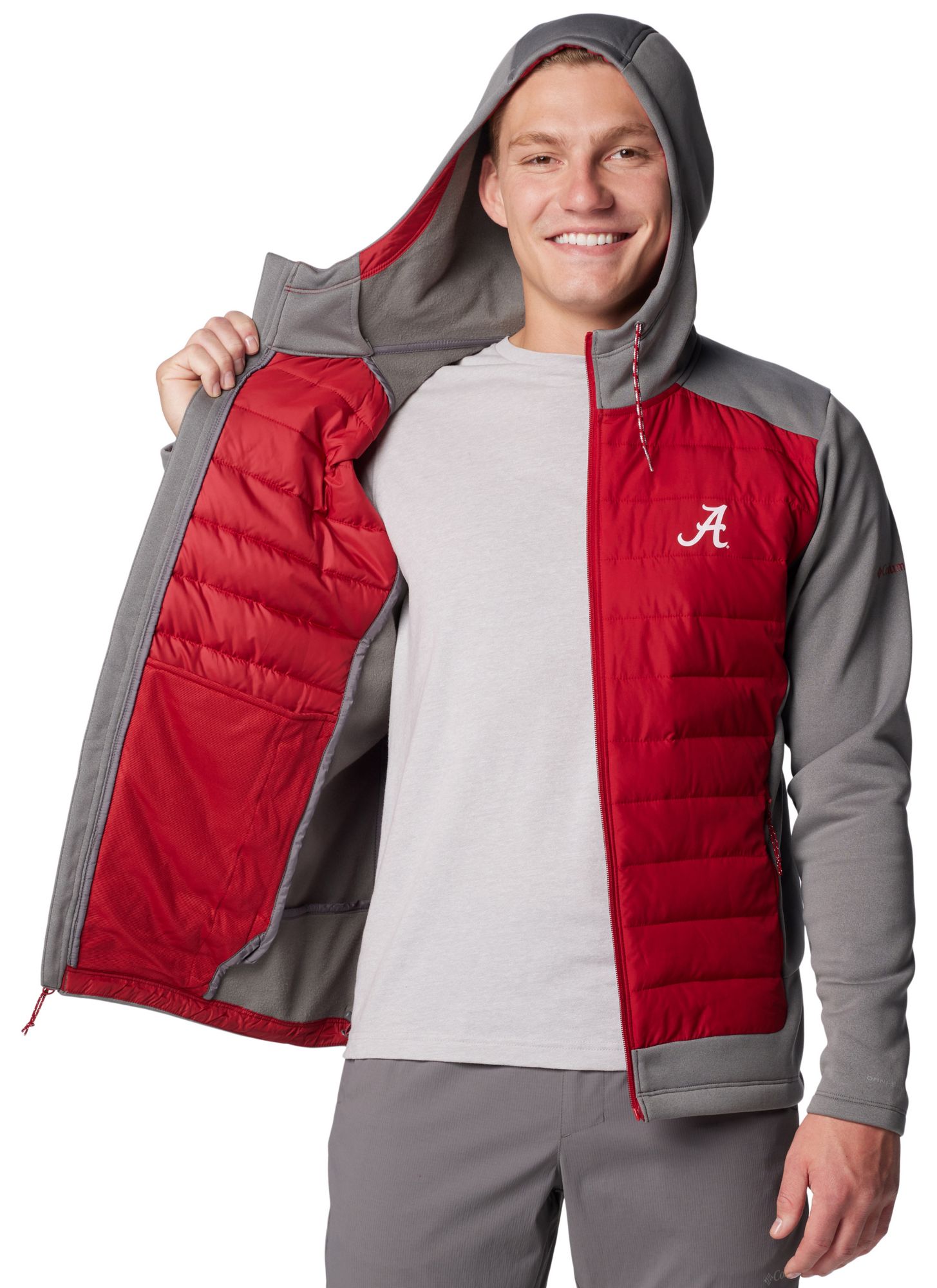 Columbia Men's Alabama Crimson Tide City Grey Hybrid Full-Zip Jacket product image