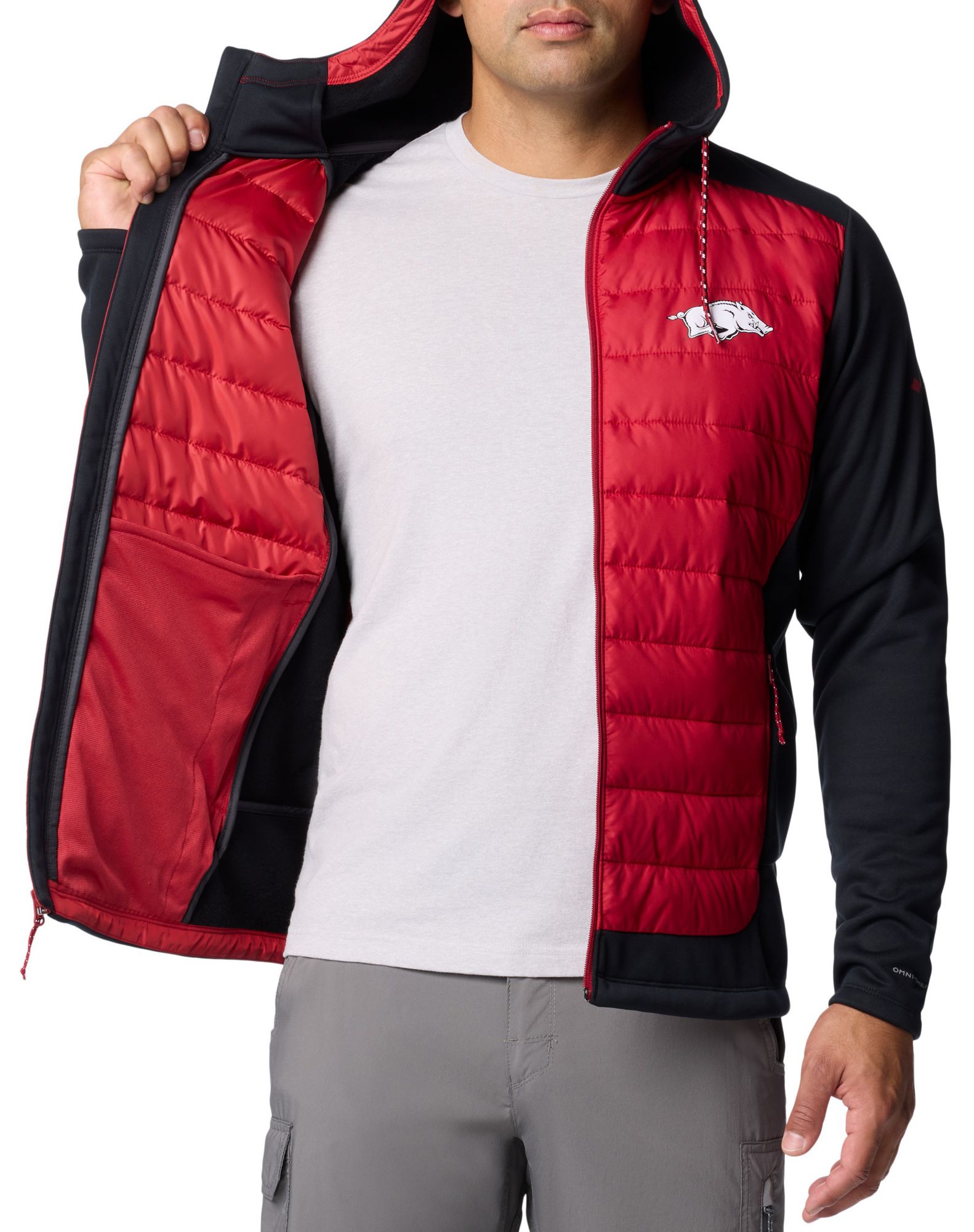 Columbia Men's Arkansas Razorbacks Black Hybrid Full-Zip Jacket product image
