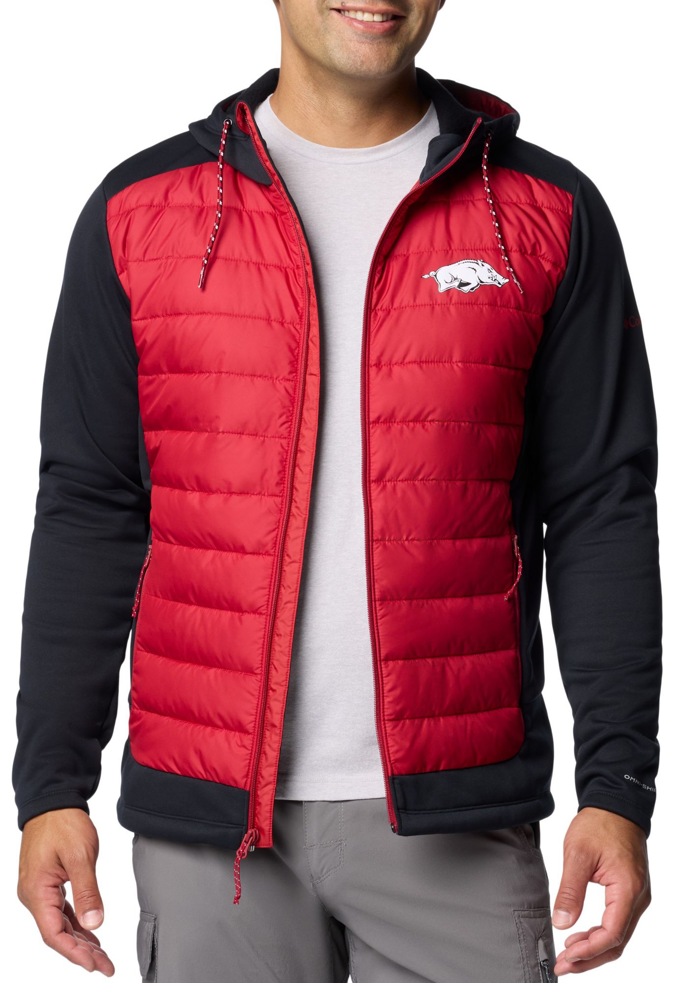 Columbia Men's Arkansas Razorbacks Black Hybrid Full-Zip Jacket product image