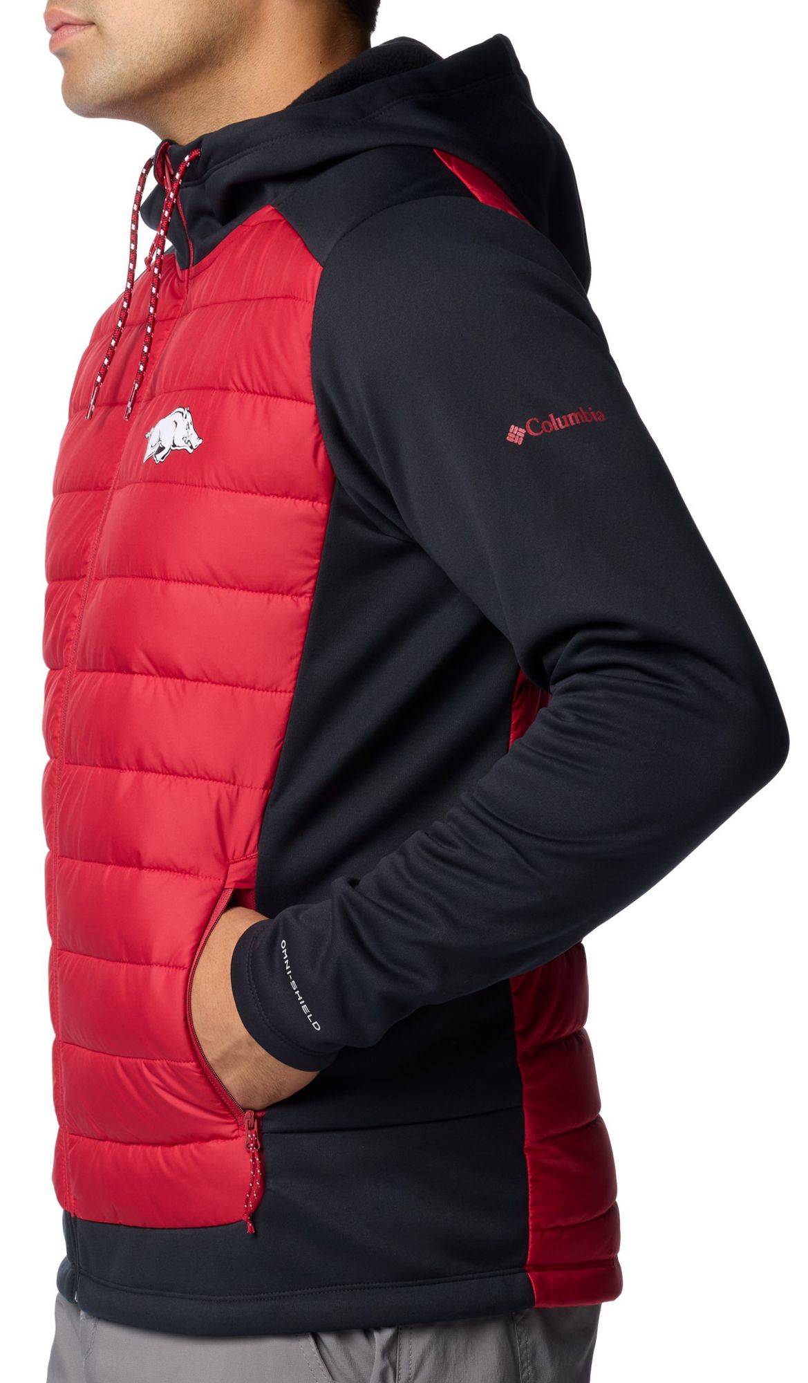 Columbia Men's Arkansas Razorbacks Black Hybrid Full-Zip Jacket product image