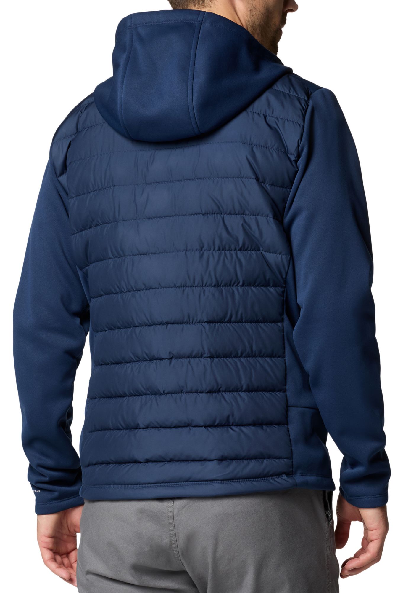 Columbia Men's West Virginia Mountaineers Collegiate Navy Hybrid Full-Zip Jacket product image