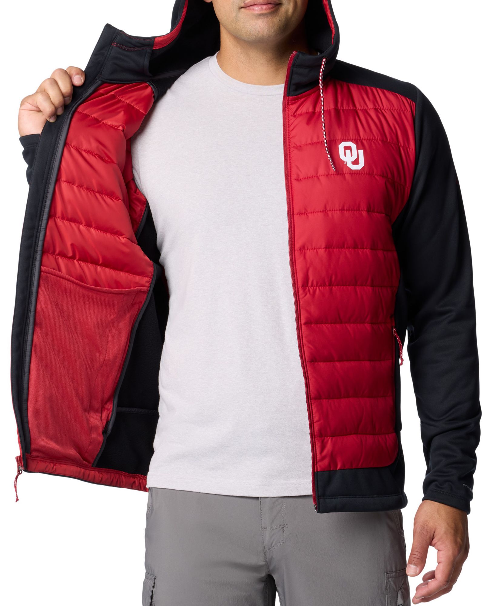 Columbia Men's Oklahoma Sooners Black Hybrid Full-Zip Jacket product image