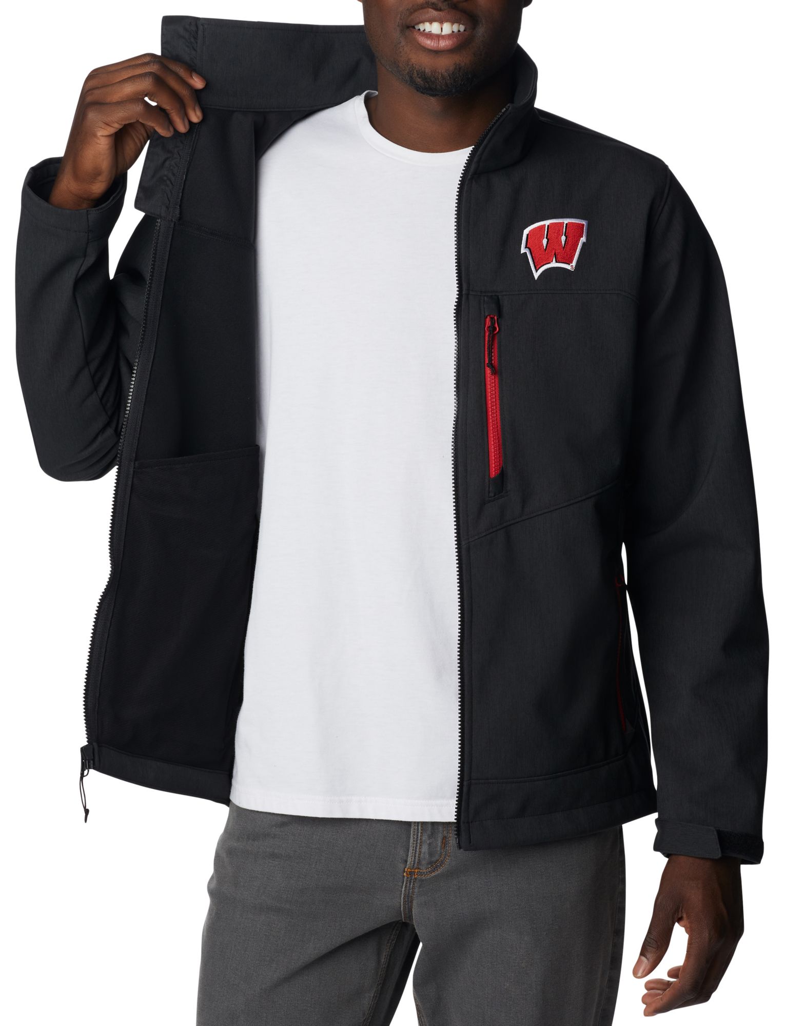 Columbia Men's Wisconsin Badgers Black Ascender III Full-Zip Jacket product image