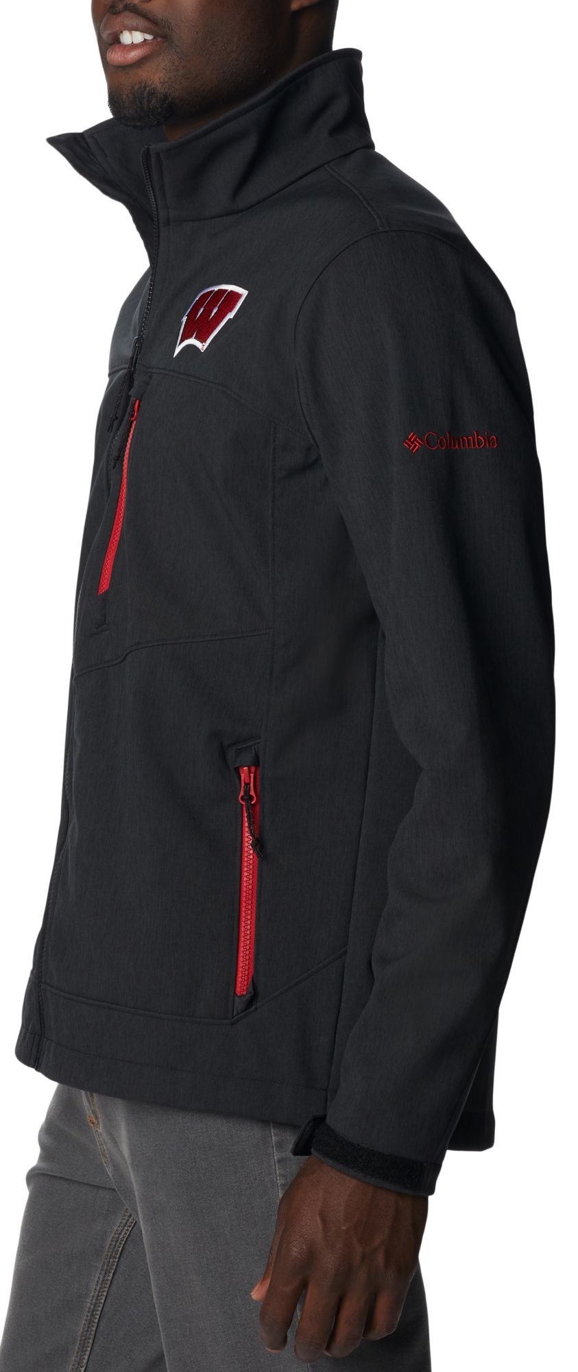 Columbia Men's Wisconsin Badgers Black Ascender III Full-Zip Jacket product image