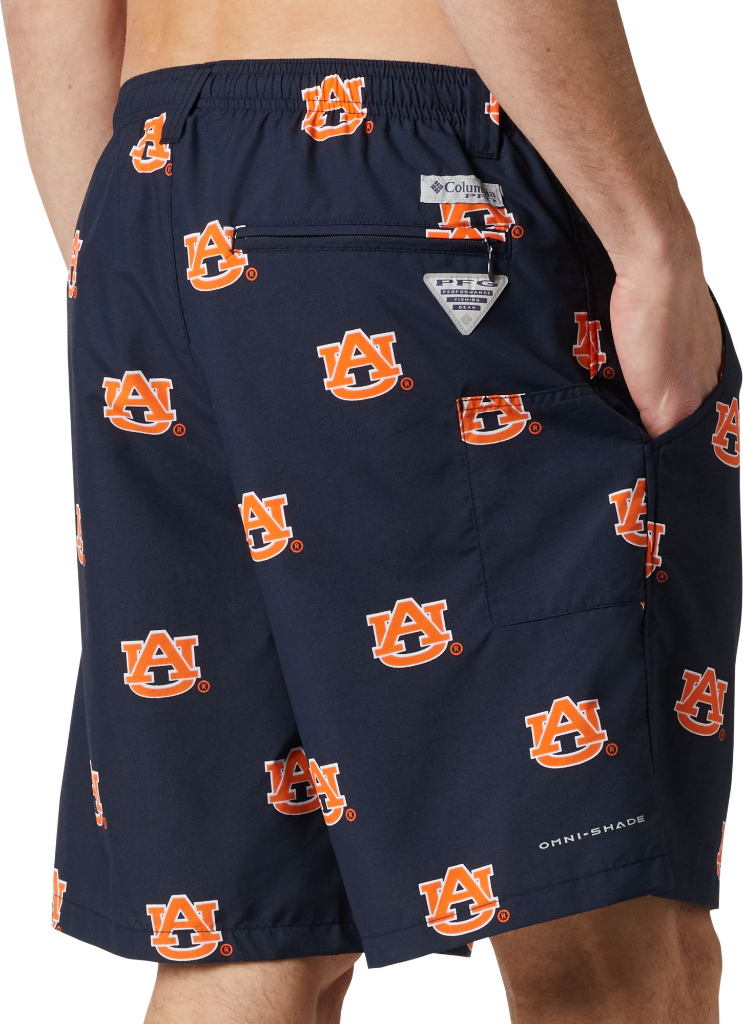 Columbia Men's Auburn Tigers Collegiate Navy Backcast III Printed Performance Shorts product image