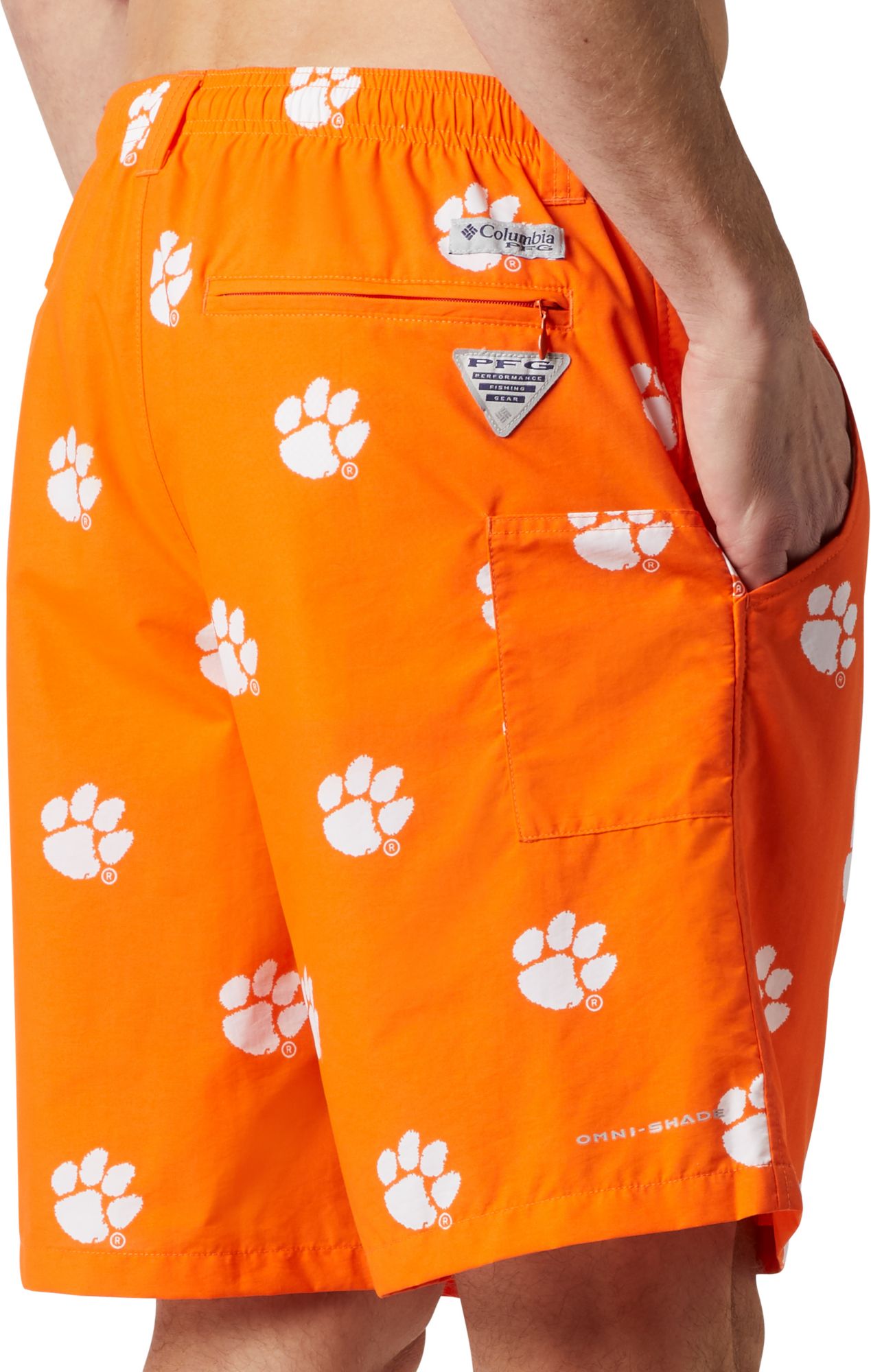 Columbia Men's Clemson Tigers Spark Orange Backcast III Printed Performance Shorts product image