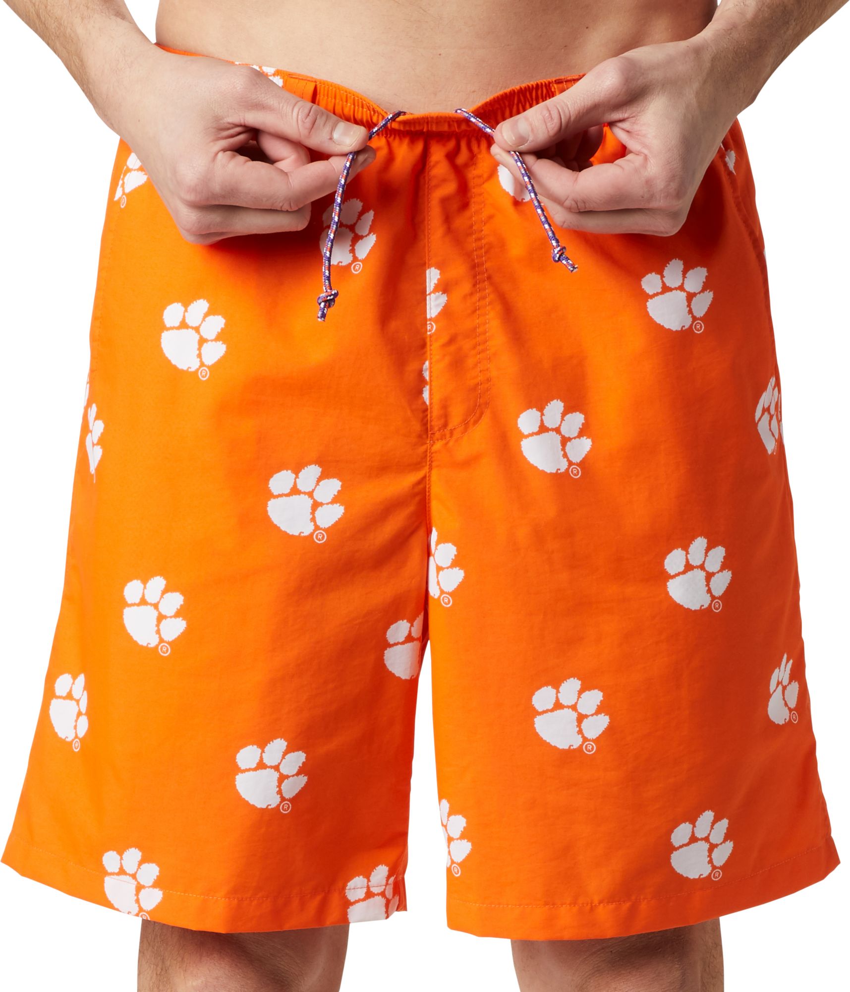 Columbia Men's Clemson Tigers Spark Orange Backcast III Printed Performance Shorts product image