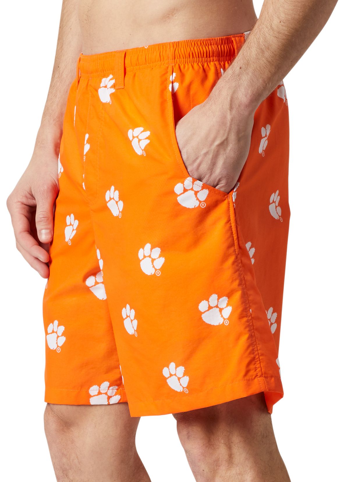Columbia Men's Clemson Tigers Spark Orange Backcast III Printed Performance Shorts product image