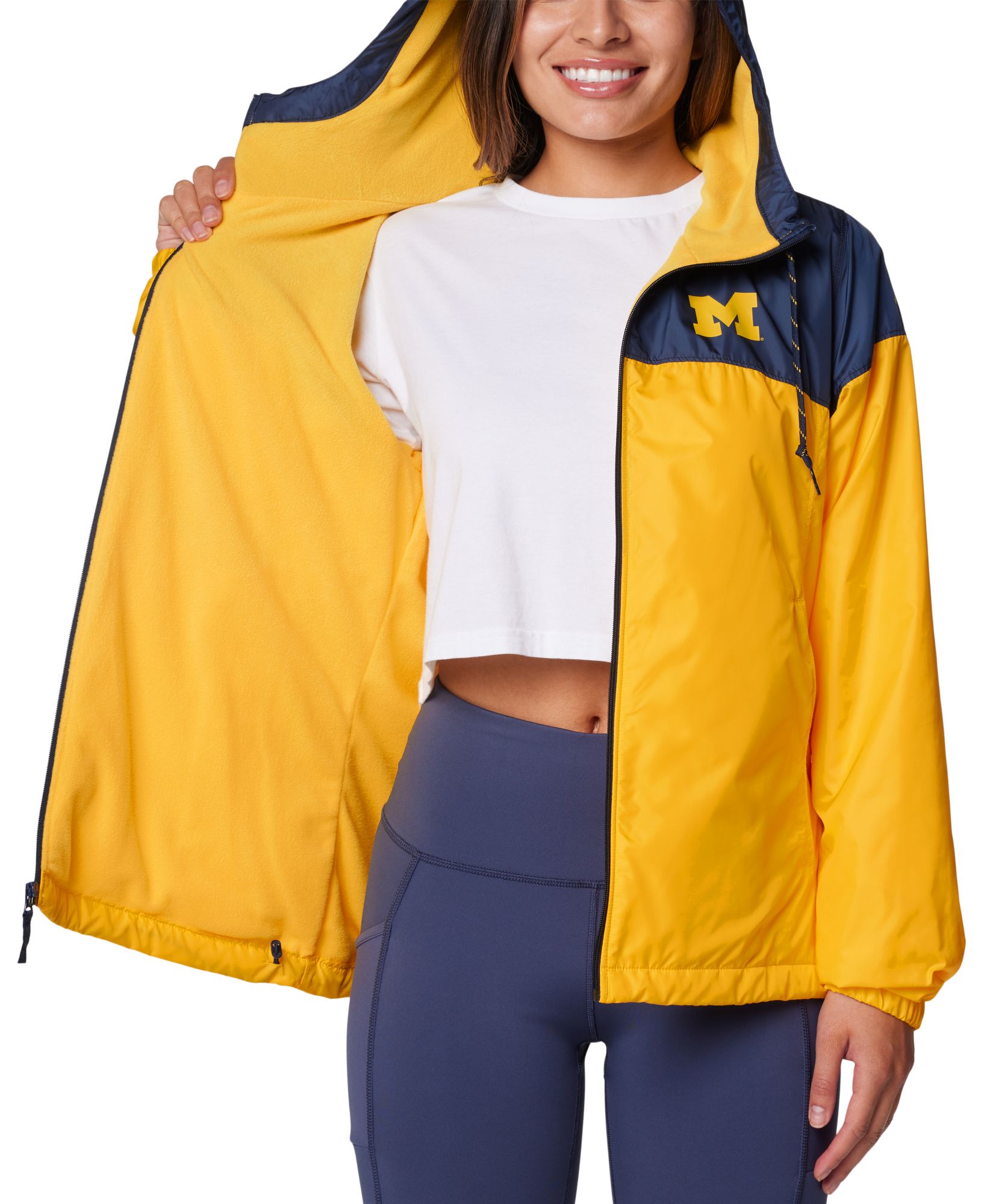 Columbia Women's Michigan Wolverines Navy/Yellow Flash Forward Lined Jacket product image