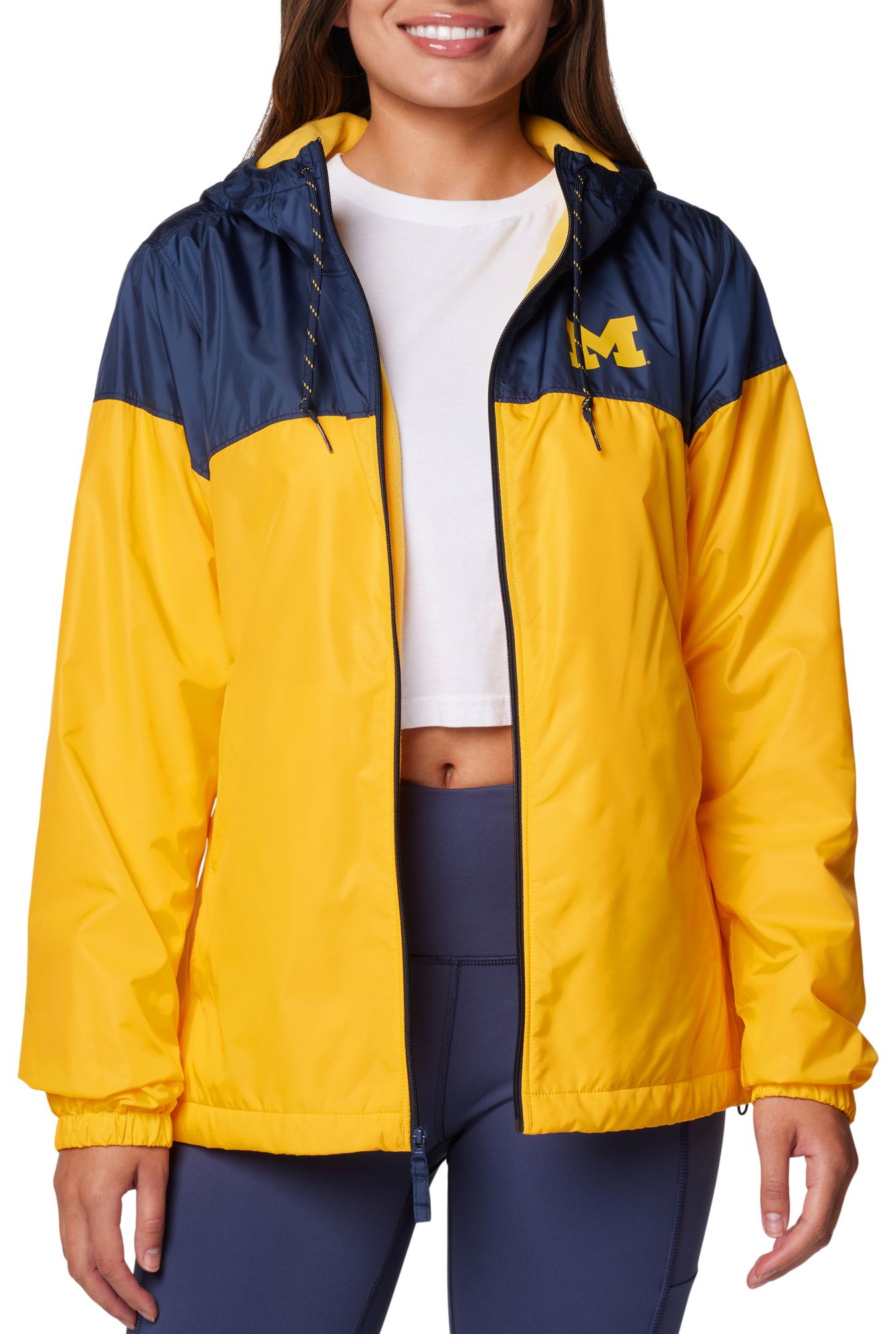 Columbia Women's Michigan Wolverines Navy/Yellow Flash Forward Lined Jacket product image